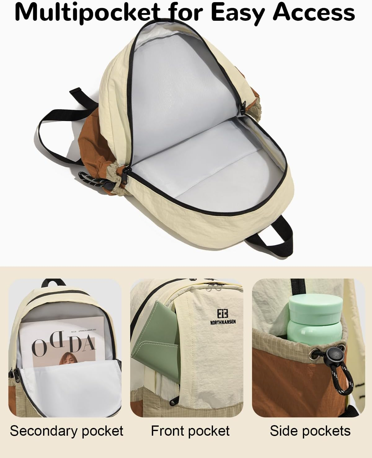 Outplea 15L Ultralight Backpack Men Women Lightweight Small Casual Hiking Backpack Daypack Outdoor Sporty Waterproof School Bag for Teenagers University Trekking Hiking image number 5