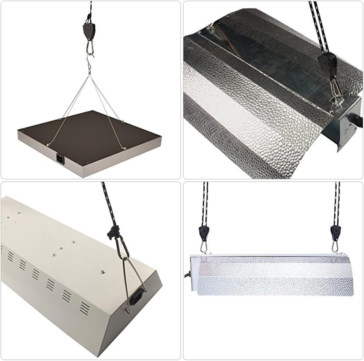 4M Reflective Tent Guy Ropes Ratchet 4PCS, 4Mm Tent Guy Ropes Tensioners with Pulley, Adjustable Tent Camping Rope Cord Heavy Duty Tent Guide Rope Grow Lights Ratchet Hangers for Awning Camping Hiking image number 4