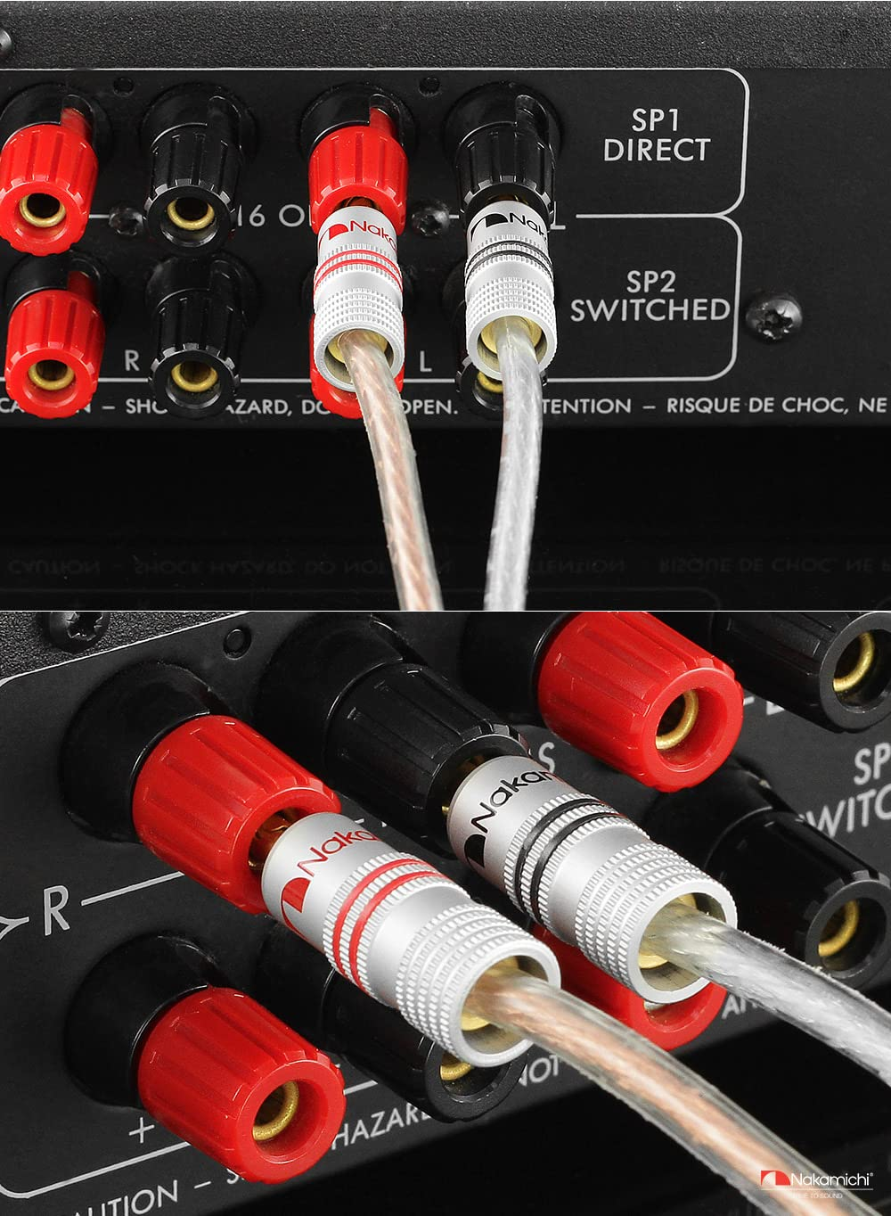 Nakamichi Excel Series 24K Gold Plated Banana Plug 12 AWG - 18 AWG Gauge Size 4Mm Speakers Amplifier Hi-Fi AV Stereo Home Theatre Audio Wire Cable Screw Connector (2 Pcs (1-Pair), BFA Plug) image number 5