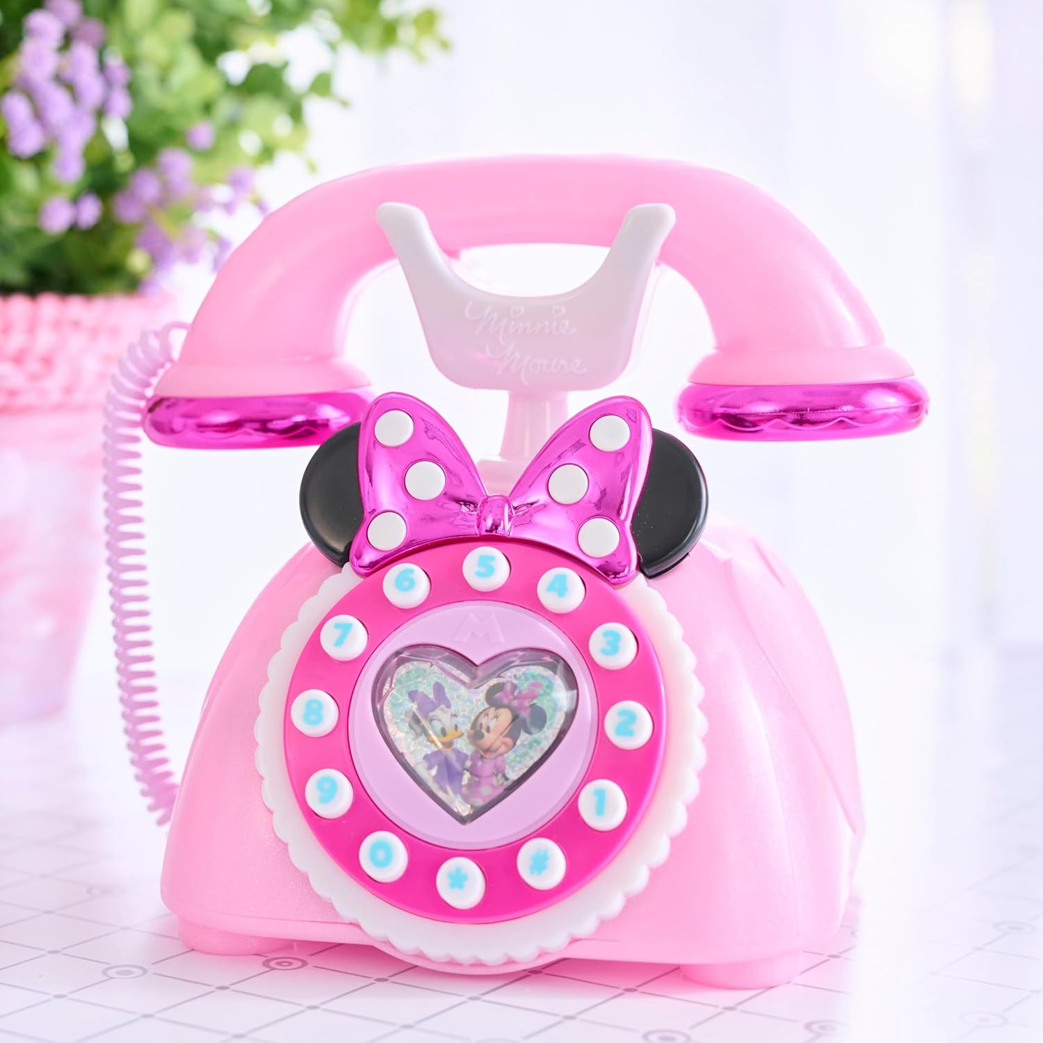 Disney Junior Minnie Mouse Ring Me Rotary Phone with Lights and Sounds, Pink, Kids Toys for Ages 3 up by Just Play image number 6