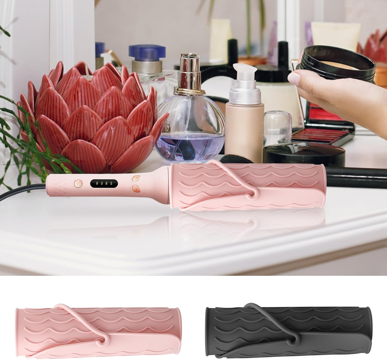 4 Pieces Heat-Resistant Silicone Mat with Hanging Hole Style for Curling Irons, Hair Straighteners, Heat-Resistant Underlay, Straighteners and Hair Styling Tools, Heat Mat, Straighteners, Heat