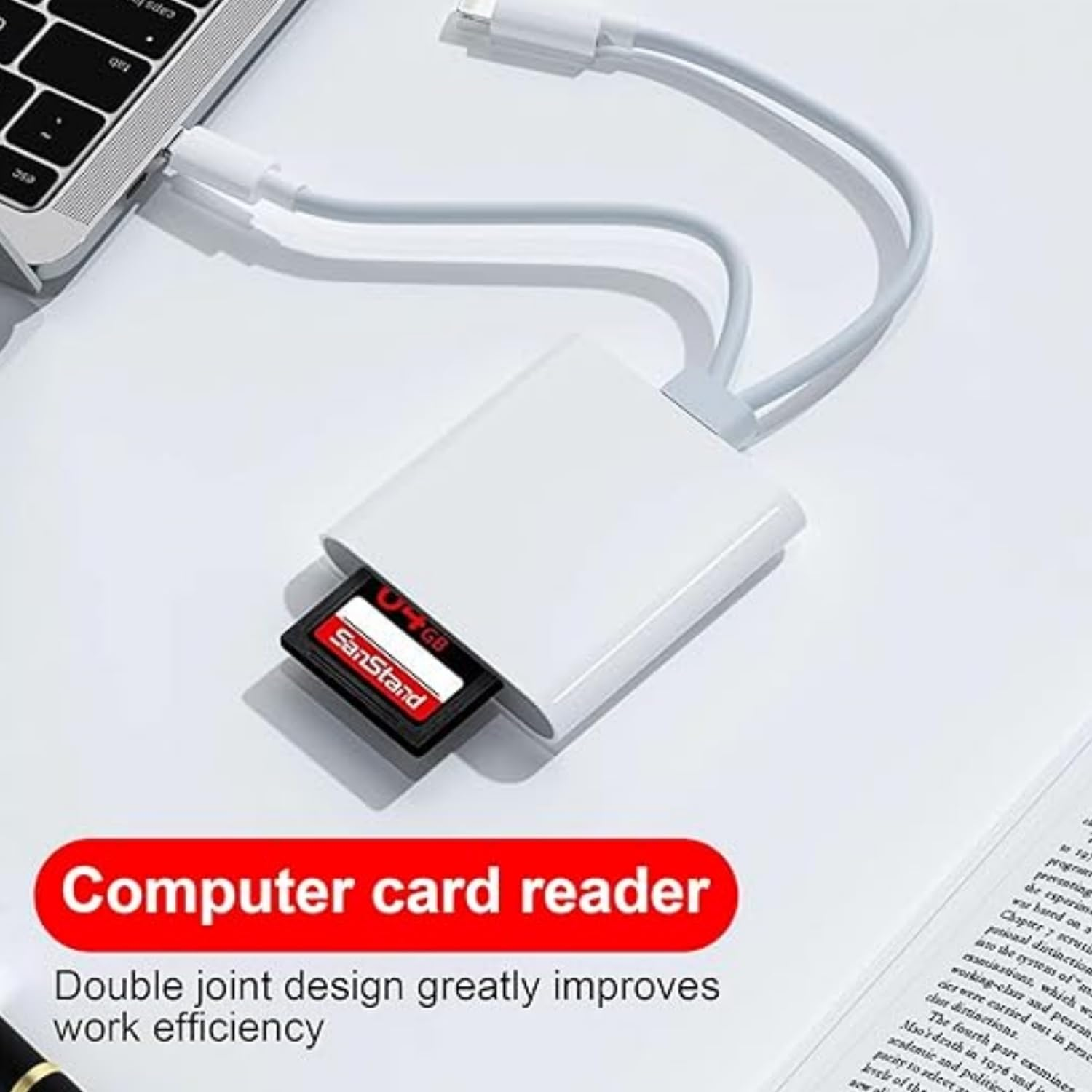 Dual-Slot USB C SD Card Reader&ndash;Type-C & Lightning Adapter for Iphone, Ipad, Galaxy, Laptop&ndash;Portable TF/SD Memory Card Reader image number 2