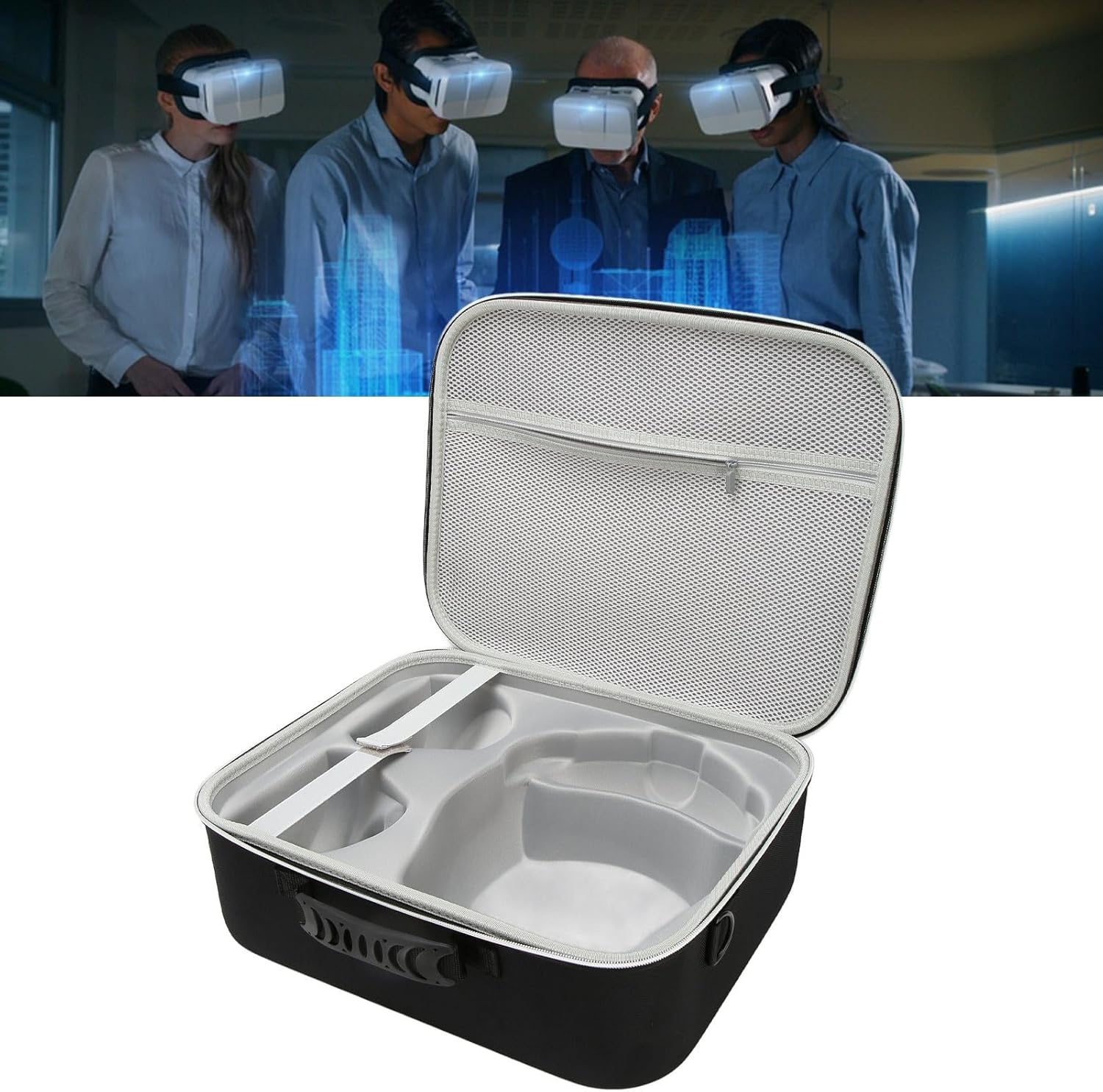 POENVFPO Waterproof Hard Cases for PS VR2 Portable Bag Storage Black for Travel Home and Accessories