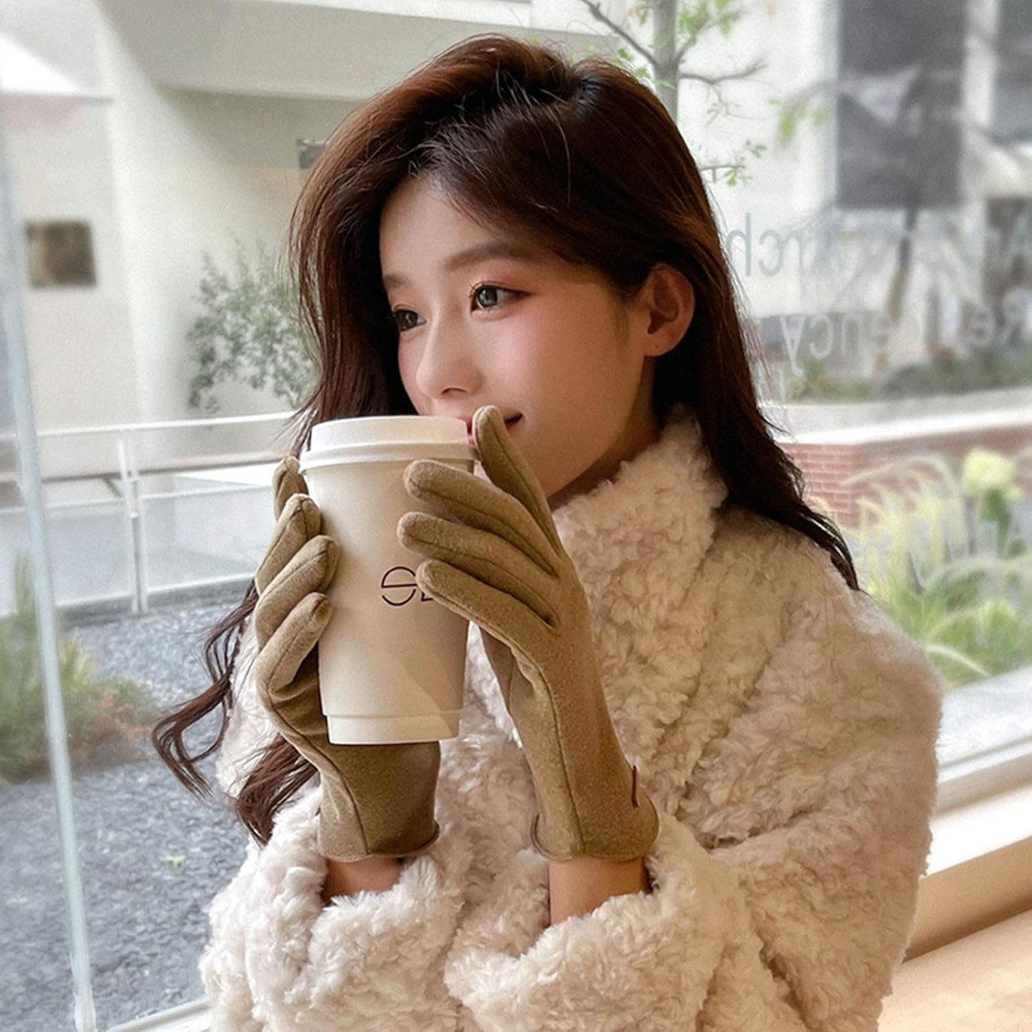 ZVCXOE Women'S Winter Gloves Two-Finger Design Easy to Touch Screen Outdoor Winter Soft Windproof Cold-Proof Lightweight Fashionable Suitable for Commuting to Get off Work or School Cycling image number 5