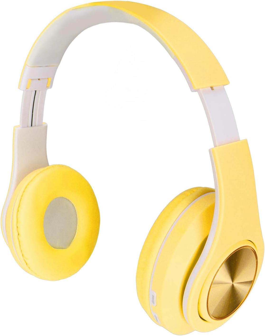 Active Noise Cancelling Headphones,Bluetooth 5.0 Foldable Wireless over Ear Headphones,Rgb Colorful Light Headset,Pu Leather Earmuffs Earphone,For Boys,Girls(Yellow)