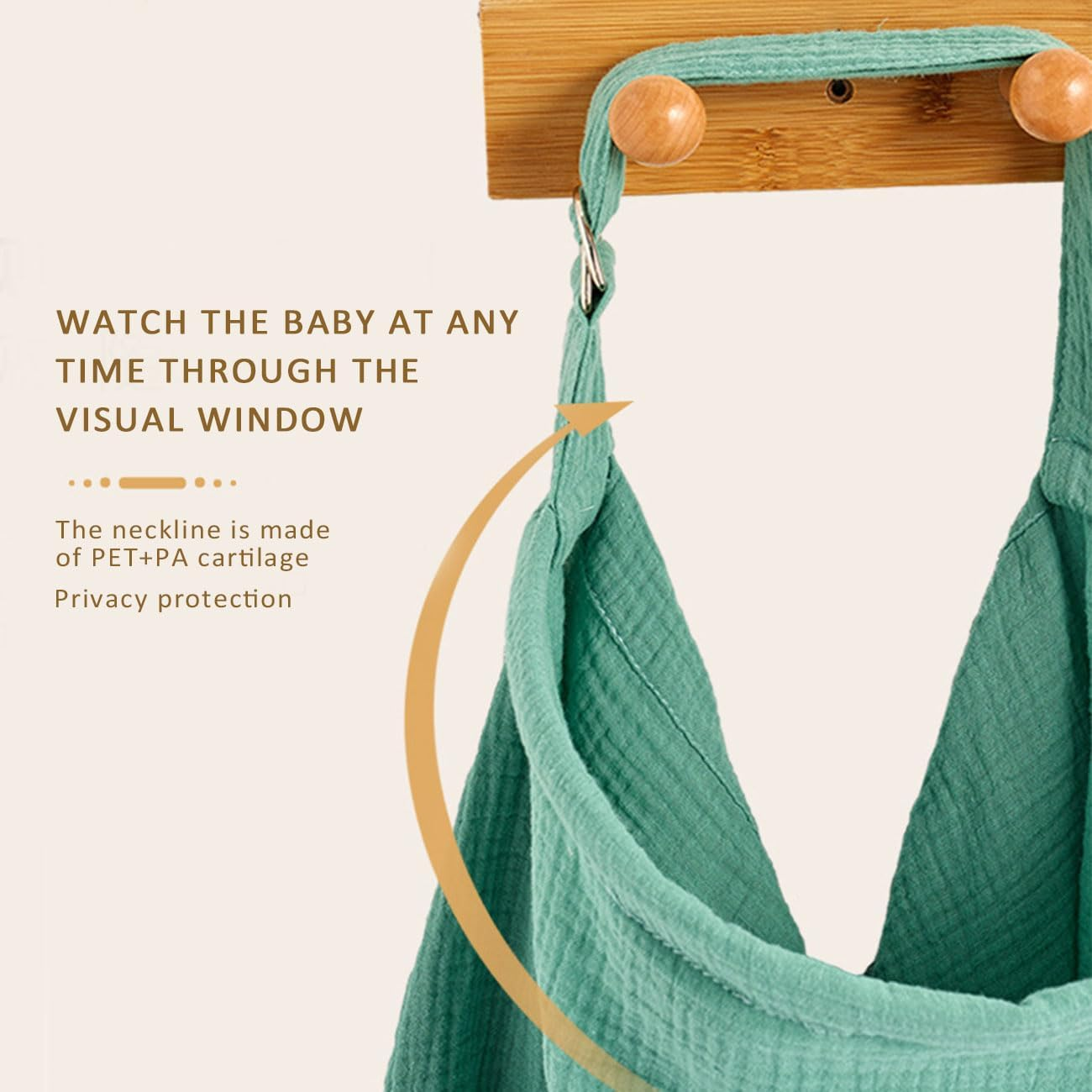 Muslin Nursing Cover for Breastfeeding Upgraded Breastfeeding Cover with Rigid Hoop, 100% Cotton (Light Gray) image number 4