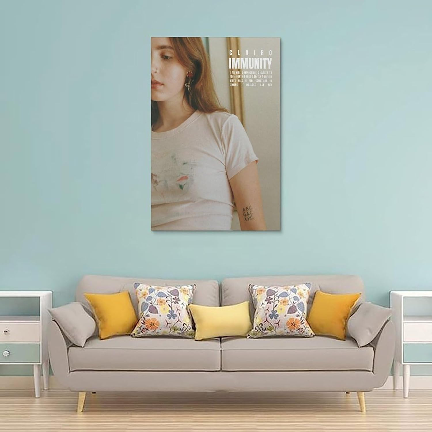 Clairo Poster Immunity Album Poster Canvas Painting Wall Art Picture Home Decor Print for Bedroom Living Room Dorm Study Bar Office 12X18Inch(30X45Cm) image number 1