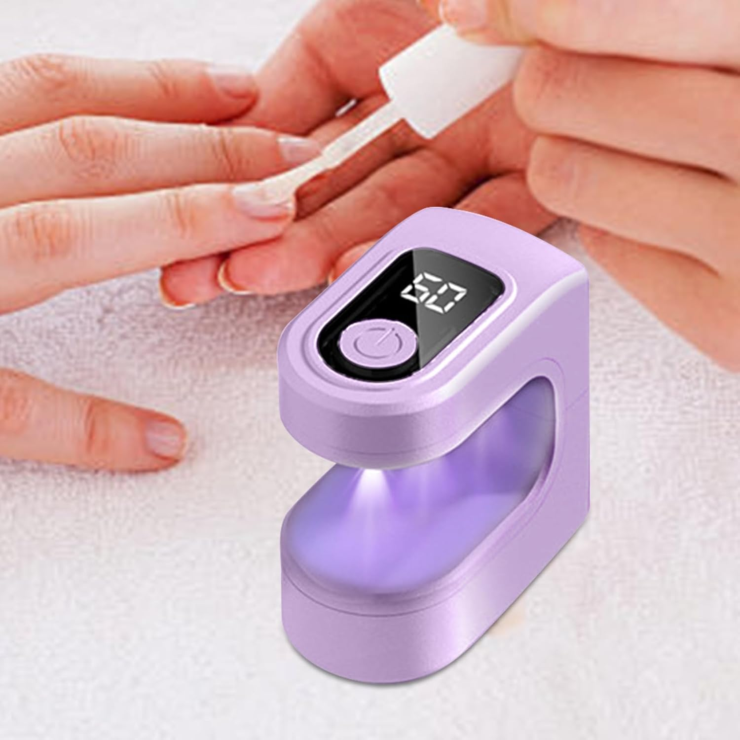 Gihioue Small Nail Lamp,Usb Charging Manicure Lamp | Portable Nail Curing Light 2 Modes Adjustable for Home Travel Manicure - White image number 7