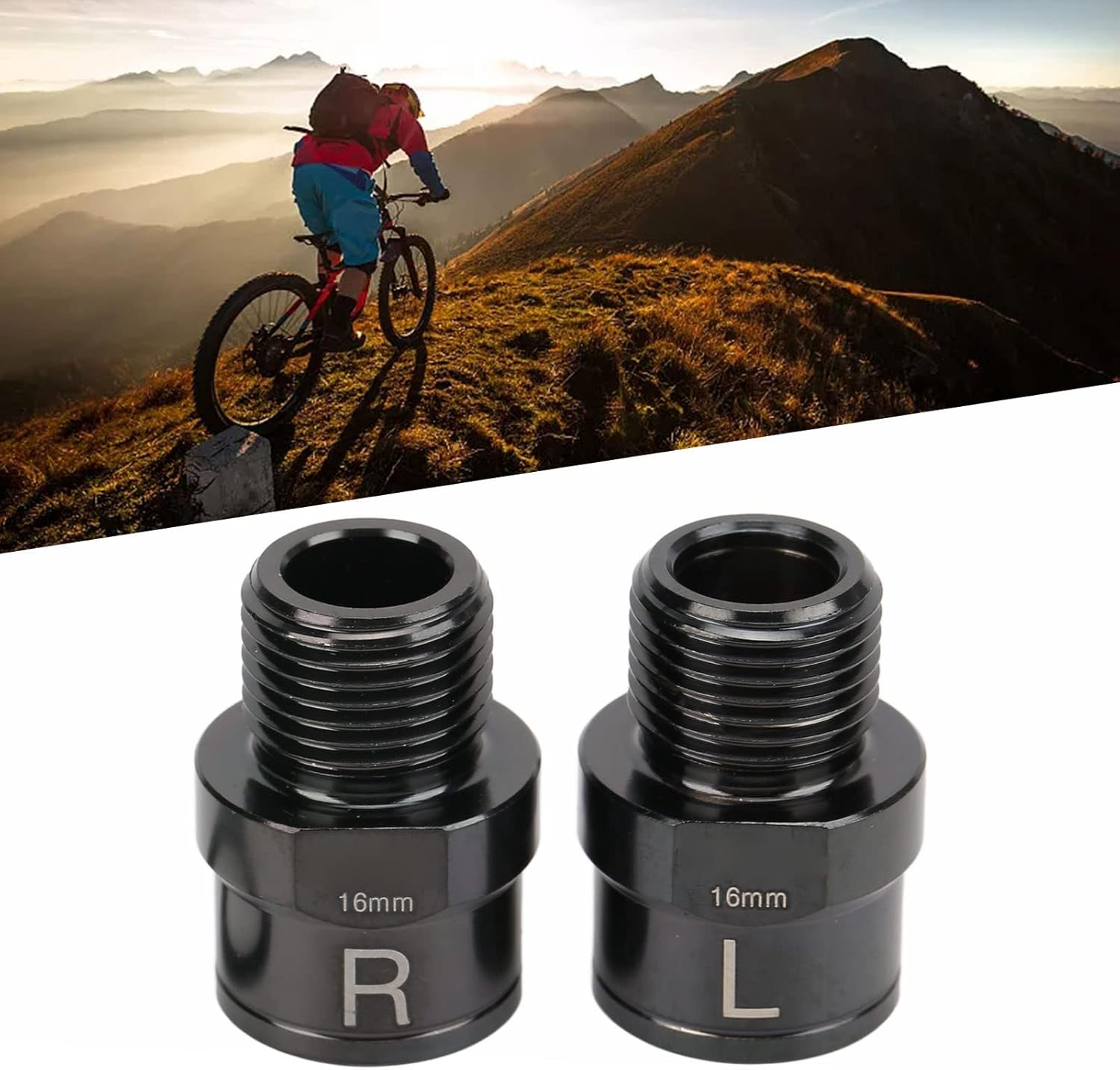 Bike Pedal Extenders, 16Mm Bicycle Pedal Extensions Lengthening Shaft, Titanium Alloy Extended Pedal Spacer Bike Pedal Extension Shaft for Mountain Bikes Road Bikes