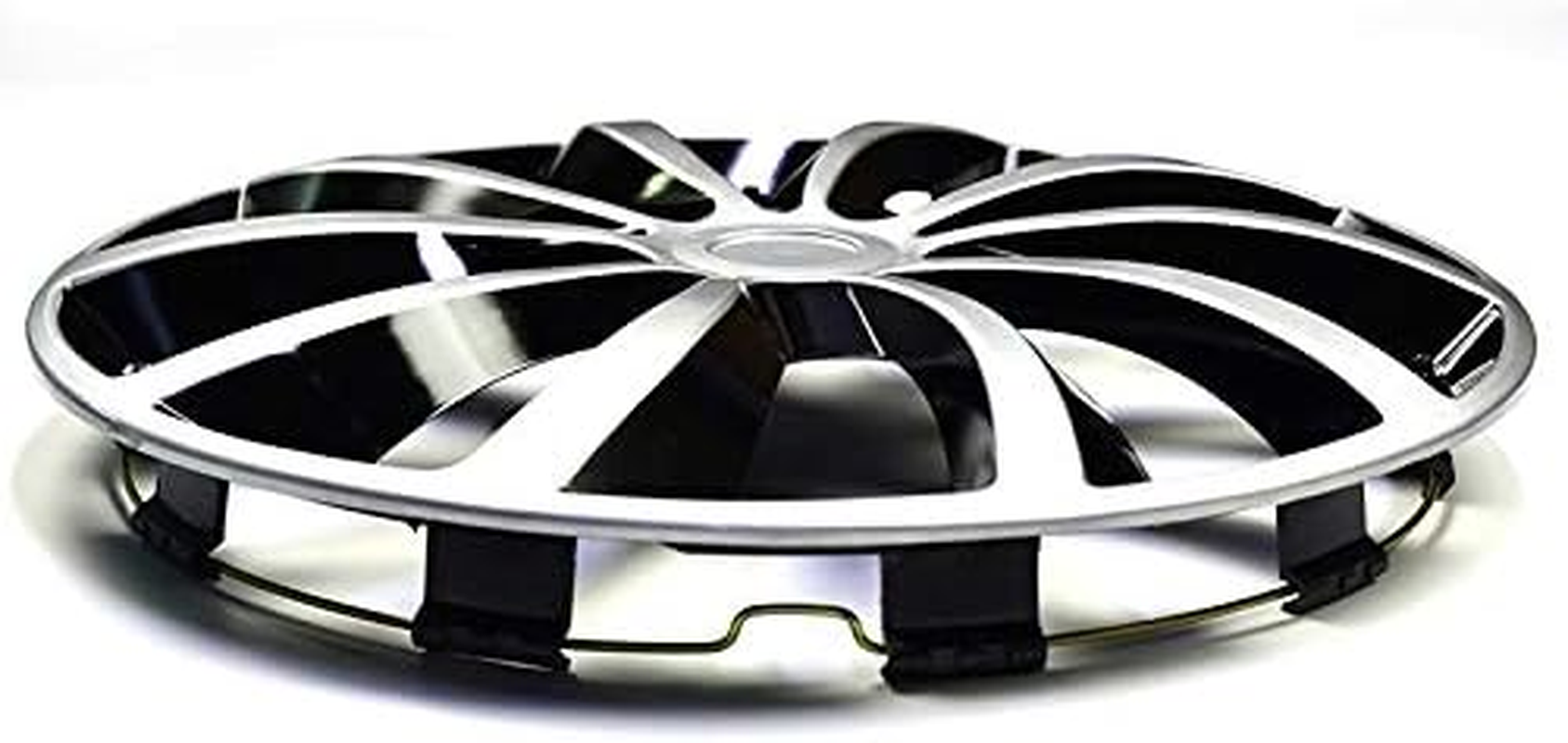 QXKSPG ABS 1 Piece 14" Wheel Hub Cap Cover R14 Rim Center Cover 10 Wheel Spoke Clip on Hubcap Car Refit Wheel Trims Set image number 3