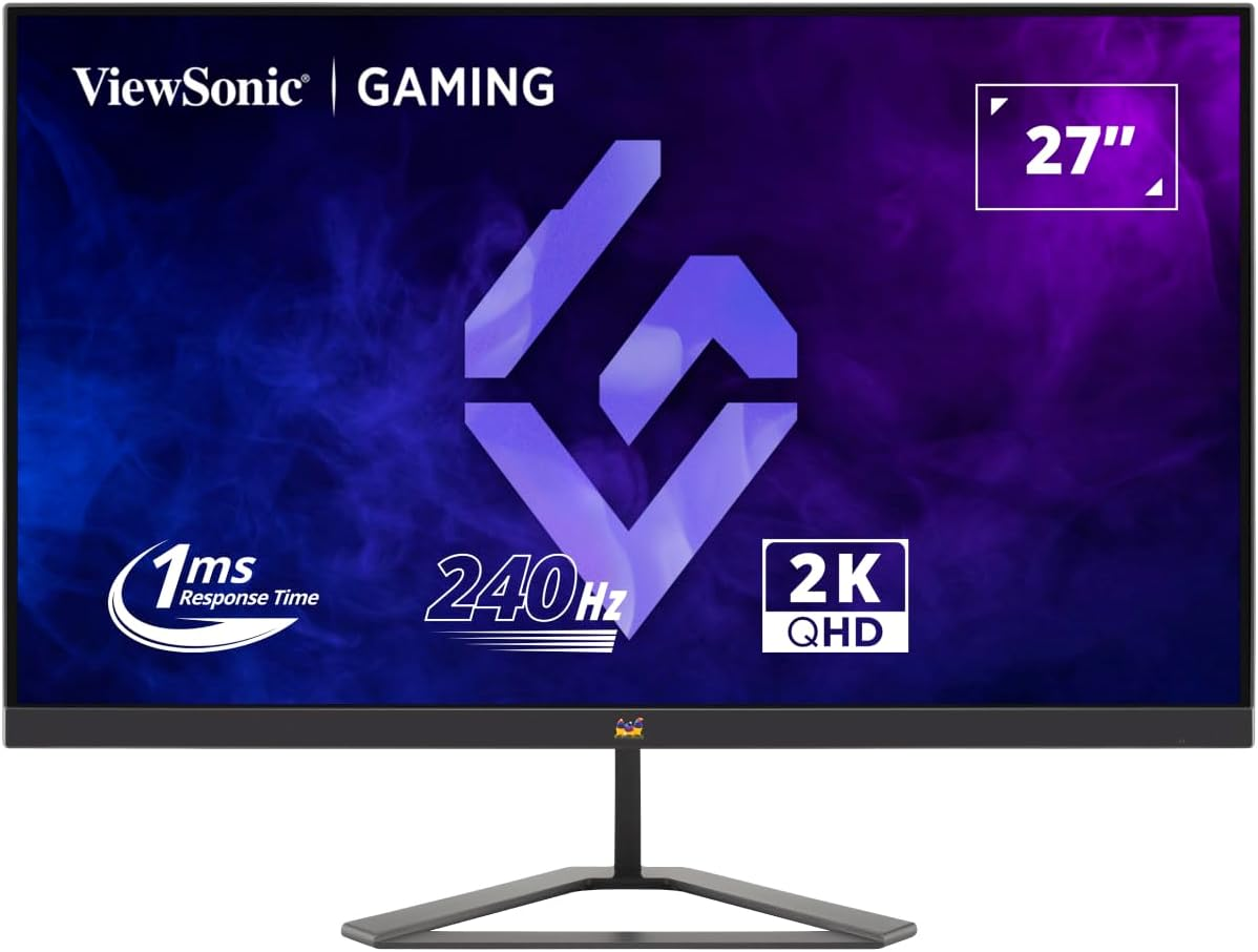 Viewsonic VX2758A-2K-PRO-3 27 Inch IPS Gaming Monitor with 2K QHD (2560X1440), 240Hz, 1Ms MPRT, AMD Freesync Premium, Tilt Adjustable, Dual HDMI & DP image number 2
