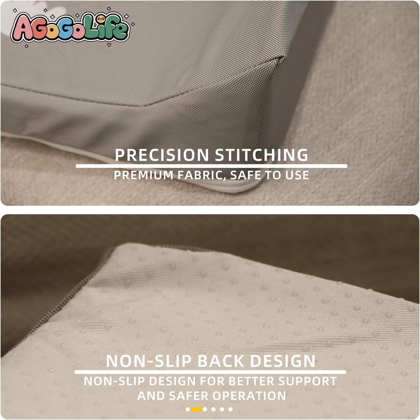 AGOGOLIFE Baby Changing Pad with Ruler, Waterproof PU Leather Wipe-Clean Mat with Safety Belt, Anti-Slip Base, Fits Standard Changing Tables image number 2
