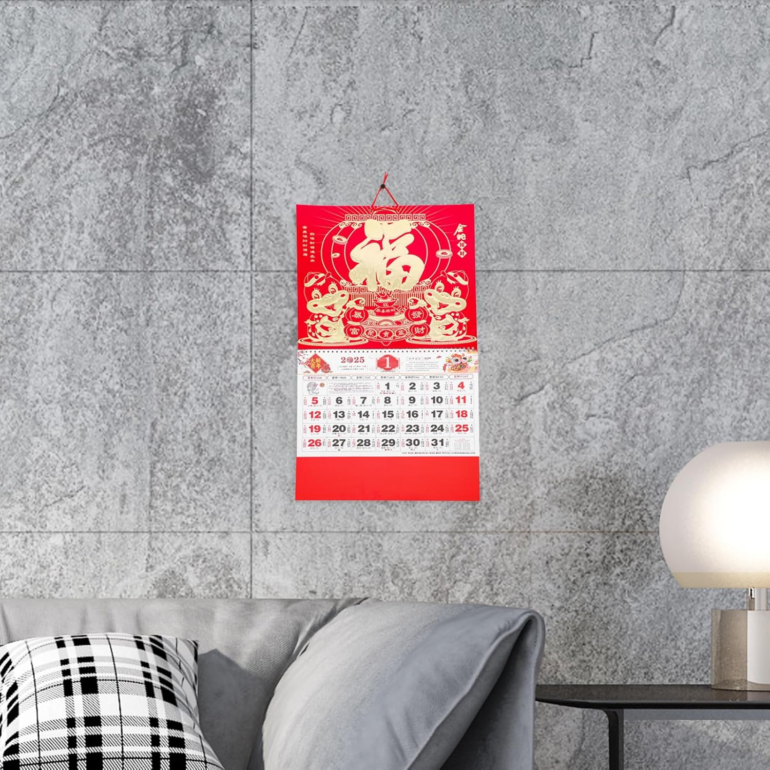 Operitacx Chinese Calendar 2025 Year of Snake Wall Calendar 2025 Chinese Lunar Calendar Lunar Calendar for Chinese New Year - Color 1 image number 6