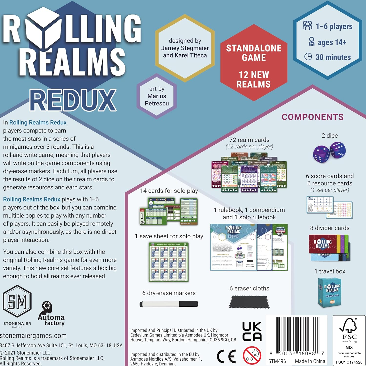 Stonemaier Games Rolling Realms Redux Board Game image number 3