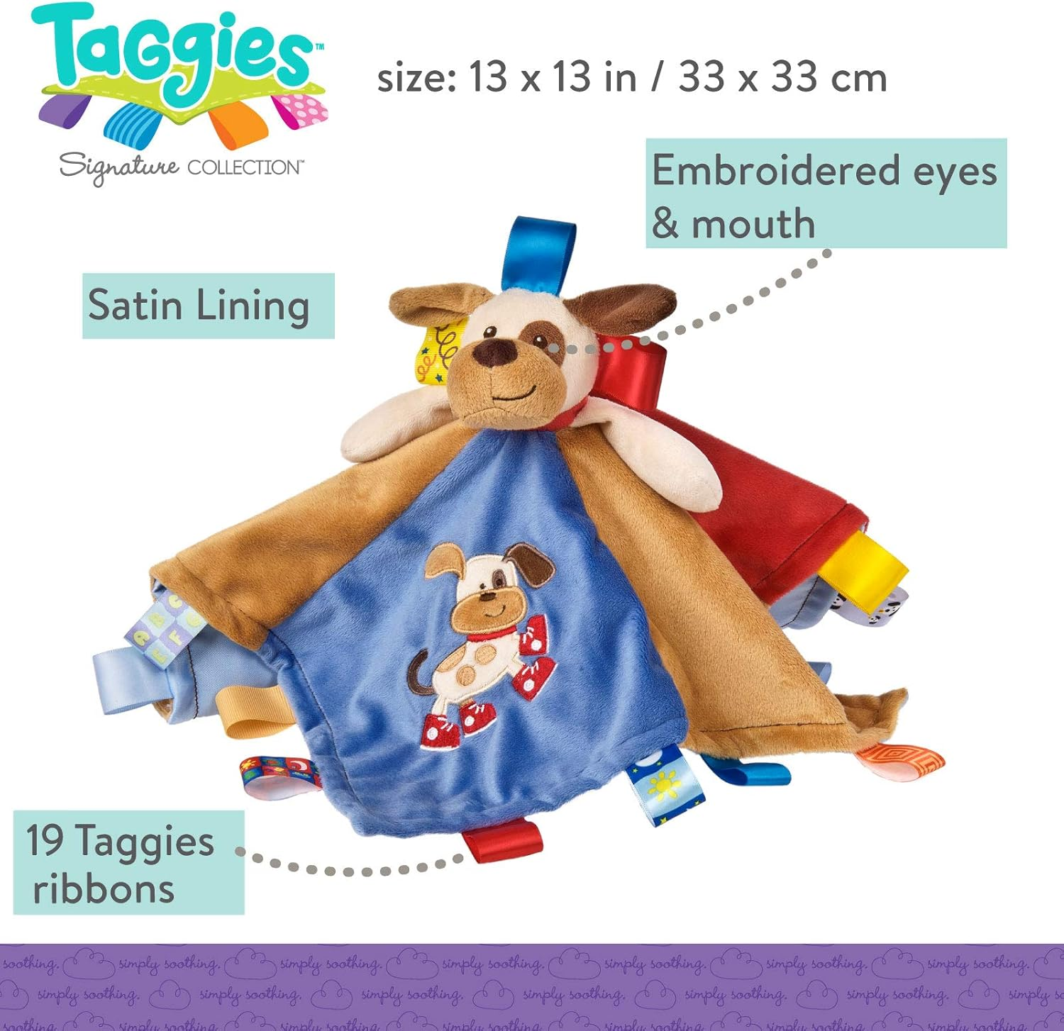 Mary Meyer Taggies Buddy Dog Character Blanket
