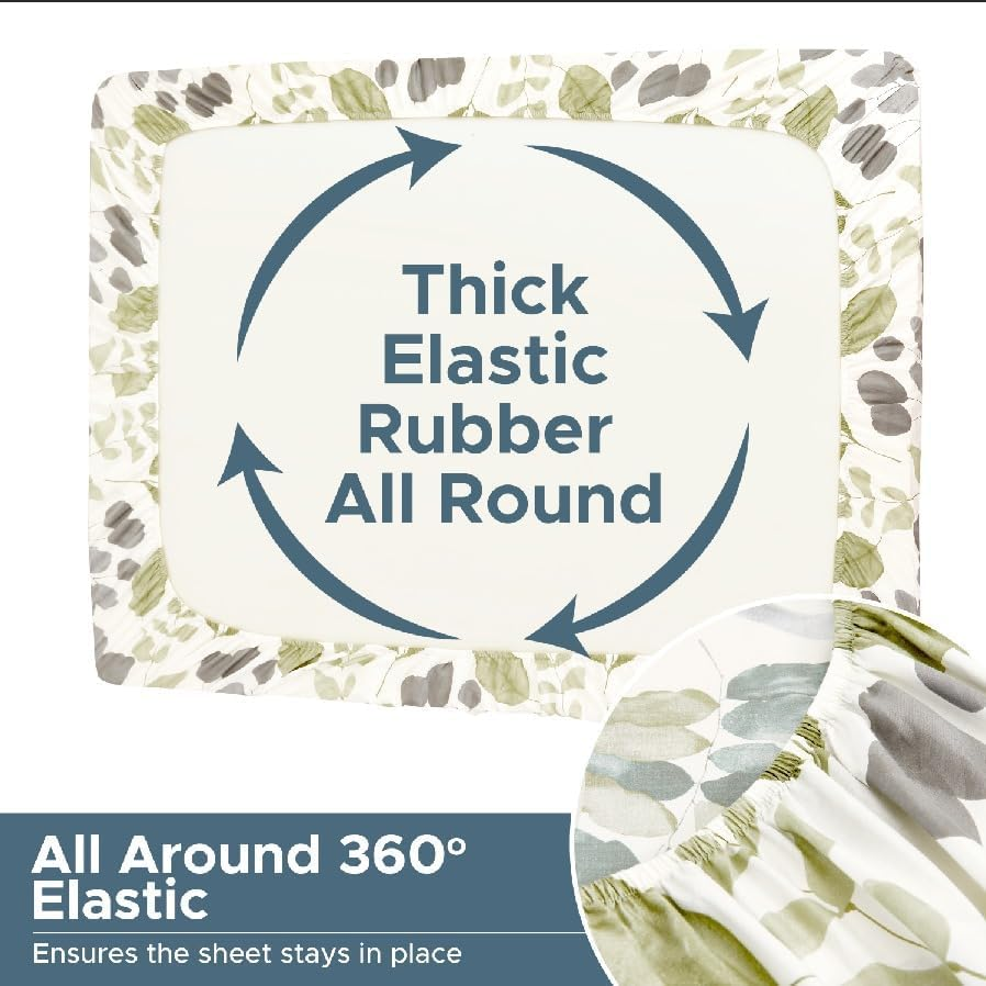 Essina Cotton Bed Sheets Set &ndash; 4 Pcs Super King Bedding Set with Deep Pocket Fitted Sheet, Flat Sheet, 2 Pillow Cases&ndash; 620 Thread Count- Cotton Bed Sheets Super King Size &ndash; Watercolour image number 5