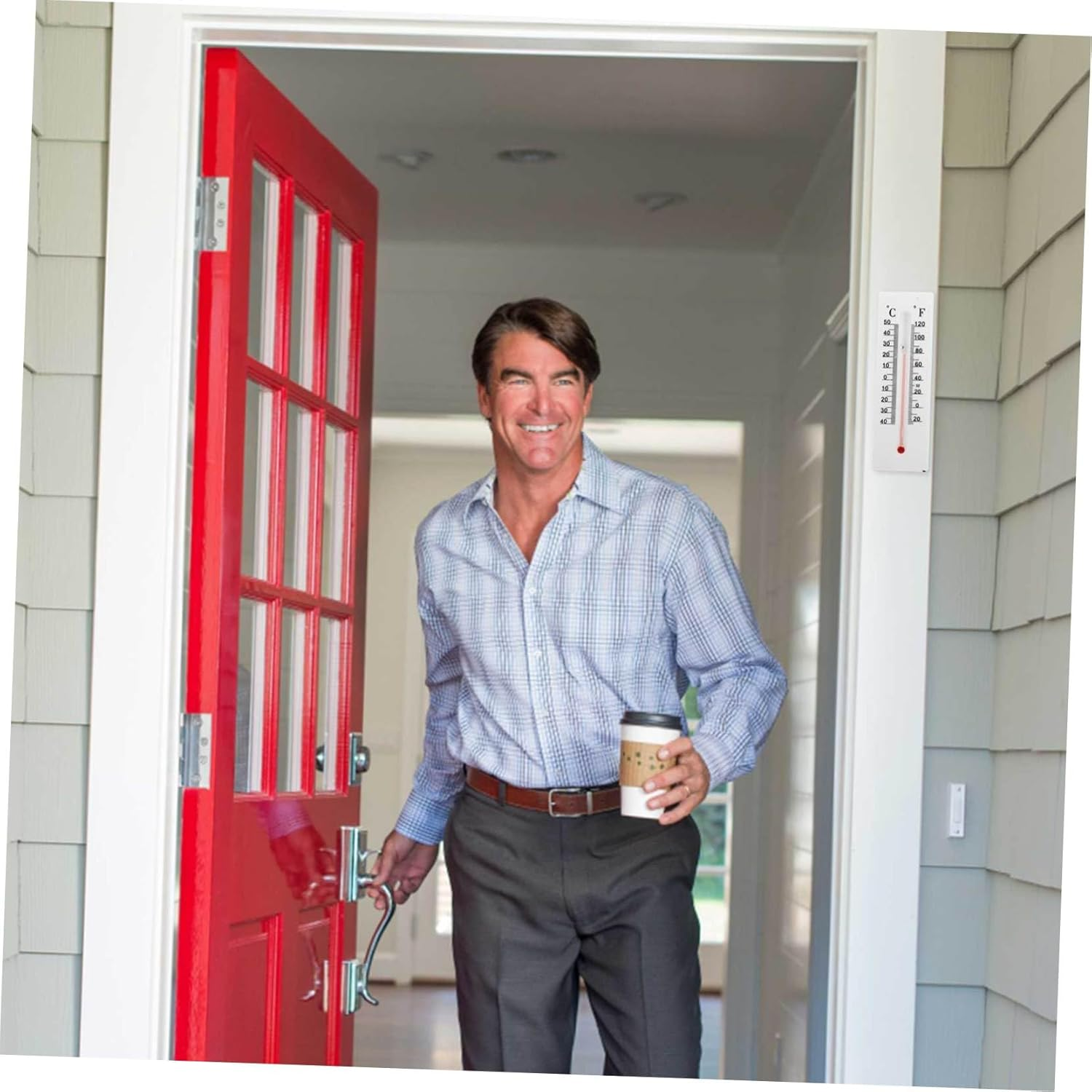 Amosfun 2Pcs Outdoor Thermometer Key Hider Box Wall-Mounted Plastic Key Storage Decorative for Garden Sheds and Office Compact Space-Saving Concealed Safe Holder image number 3