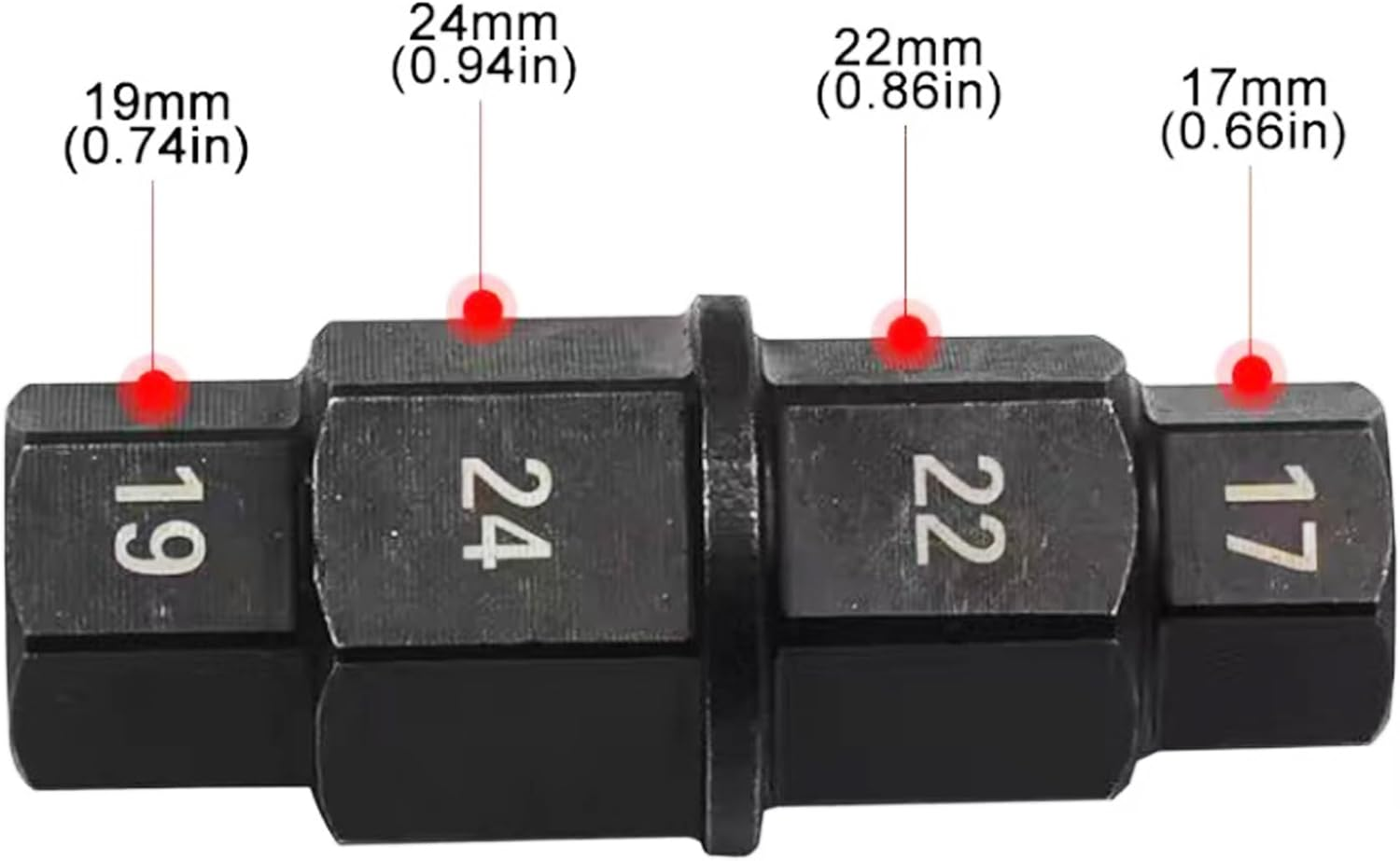 Motorcycles Axle Hex Allen Spindle Driver Tool,17Mm 19Mm 22Mm 24Mm Socket Adapter Tool for Motorcycle Front Rear Wheel image number 5