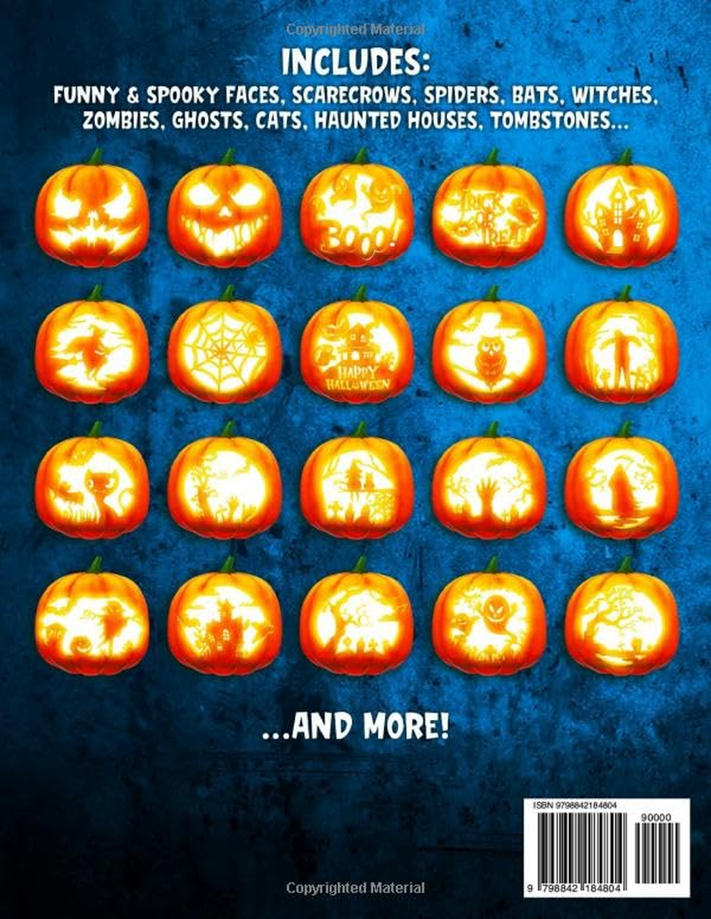 Pumpkin Carving Stencils for Advanced: 50 Funny & Spooky Halloween Templates for Carving Pumpkins, Decorating and Painting Crafts | Template Patterns for Funny and Scary Halloween Decor