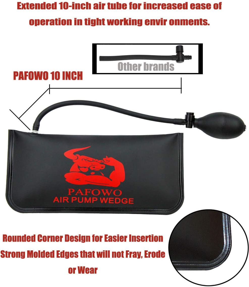 PAFOWO Improved 3 Piece Commercial Grade Air Wedge Bag Pump Professional Leveling Kit & Alignment Tool Inflatable Shim Bag. 3 Sizes(Small, Medium, Large) for a Variety of Jobs. 300 LB Rating image number 5