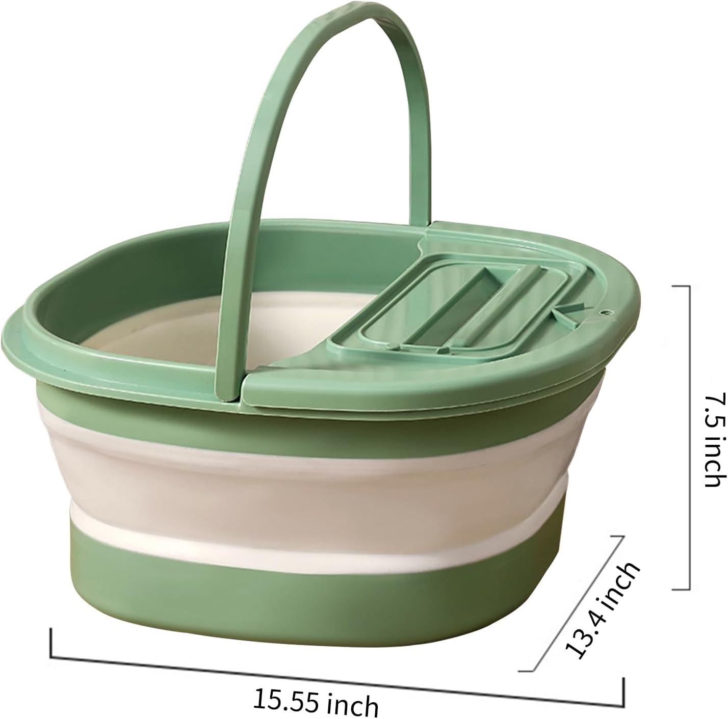 Collapsible Foot Bath Basin with Handle & Placement Slot, Foldable Plastic Foot Soaking Tub with Massage Acupoints, Folding Bucket for Pedicure Feet Spa Feet Soaking image number 4