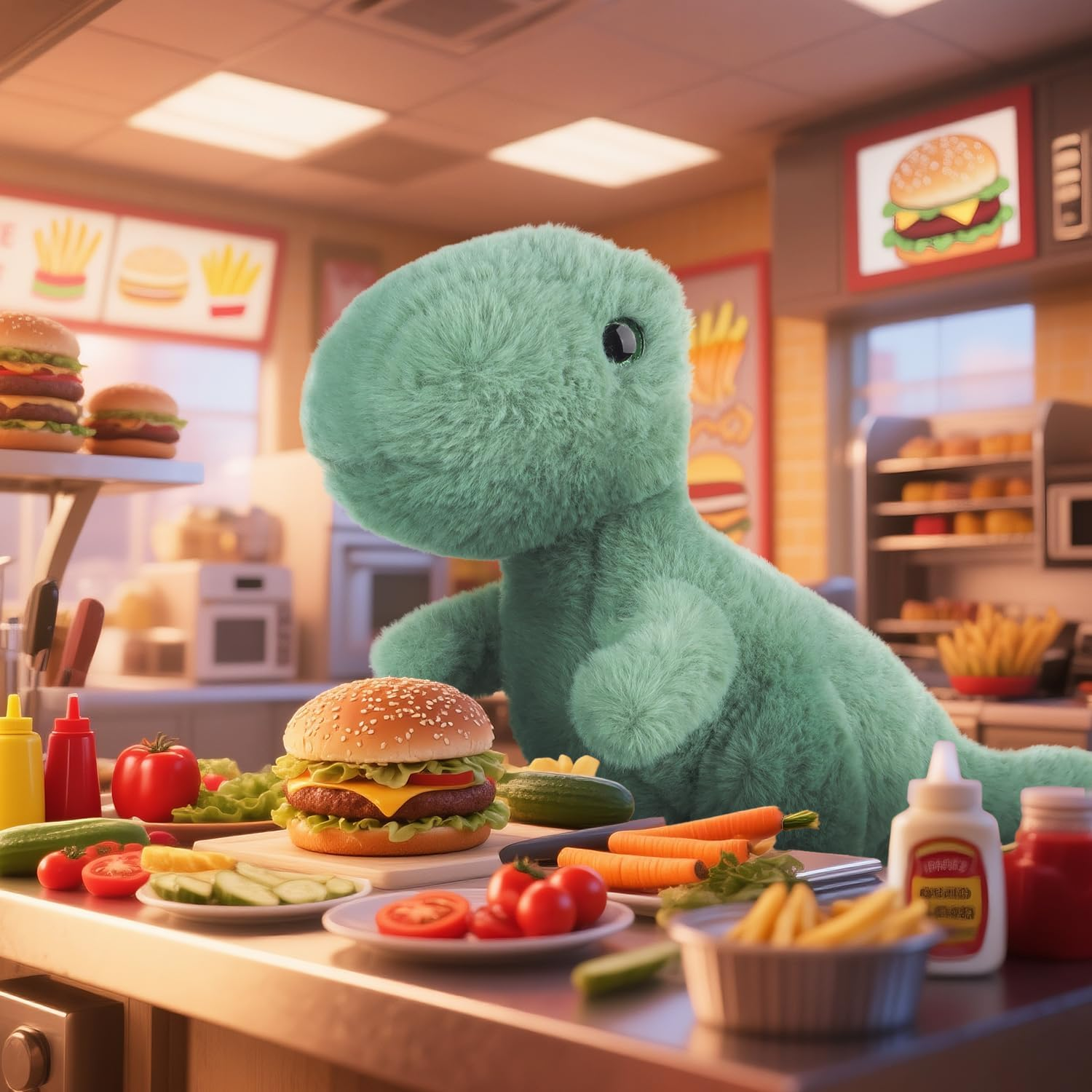 Apricot Lamb Toys Plush Dinosaur Stuffed Animal Soft Cuddly Perfect for Girls Boys (Green Dinosaur, 10 Inches)