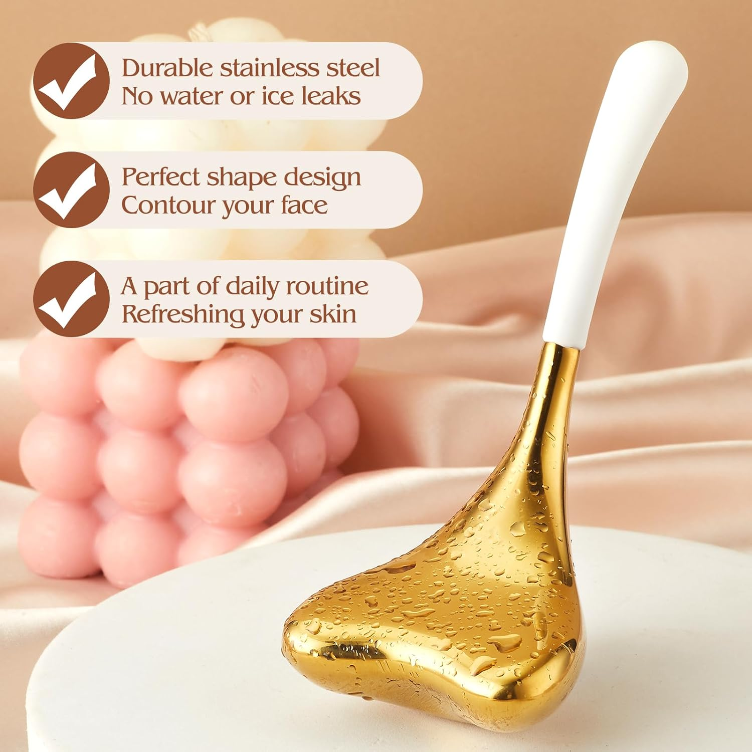 Running Man Ice Globes -Facial Skin Care Tools for Women, Cryo Sticks -Unbreakable Stainless Steel and Special Design, Esthetician Supplies Cooling Spa Globes