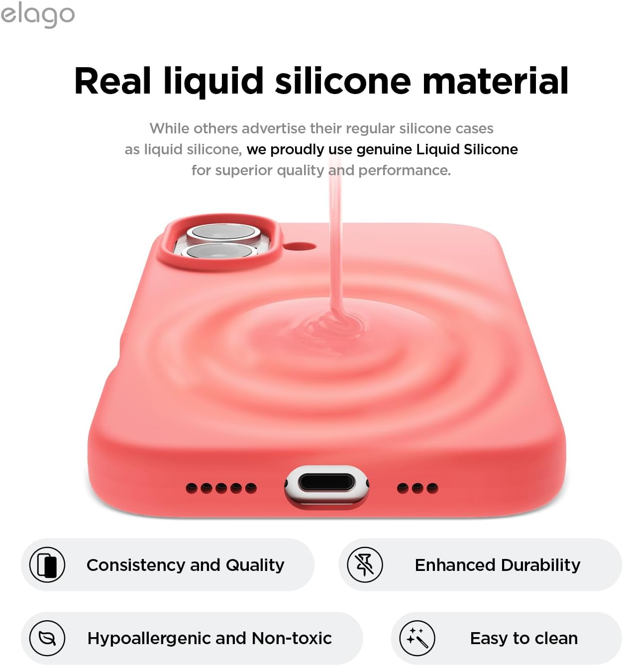 Elago Premium Liquid Silicone Case Compatible with Iphone 16 plus Case, Full Body Protective Cover, Shockproof, Slim Phone Case, Anti-Scratch Soft Microfiber Lining, 6.7 Inch (Pink) - Cobalt Blue image number 3