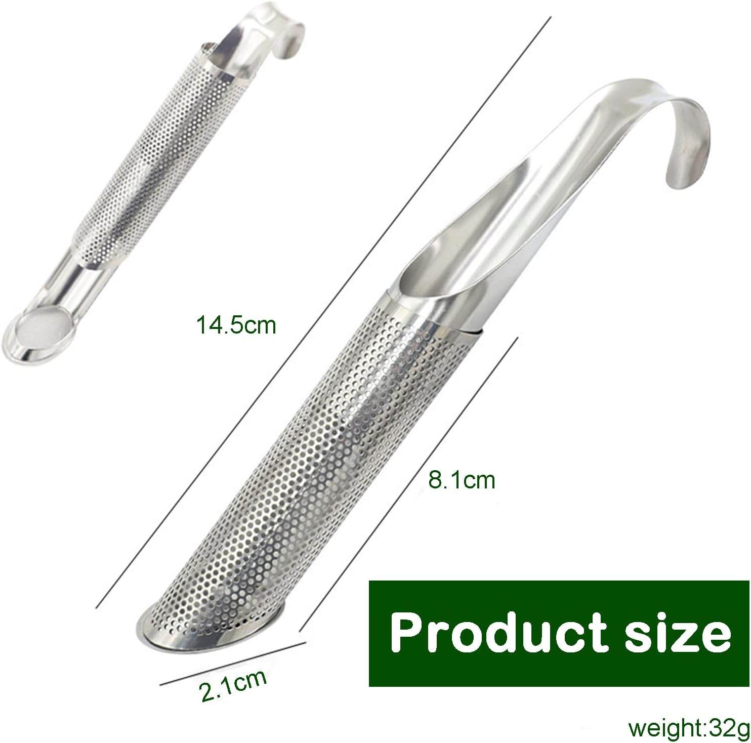 2 Pack Tea Infusers, Stainless Steel Long Handle Tea Strainer for Loose Tea,Suitable for Home,Business Trip, Travel, Picnic image number 3