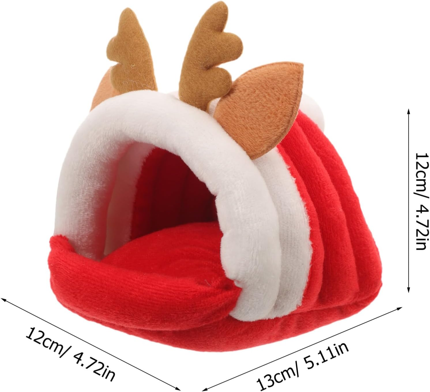 PRETYZOOM Christmas Guinea Pig House Cute Xmas Elk Shaped Hamster Hideout Winter Warm Chinchilla Bed Sleeping Cave for Small Pets Size S image number 2