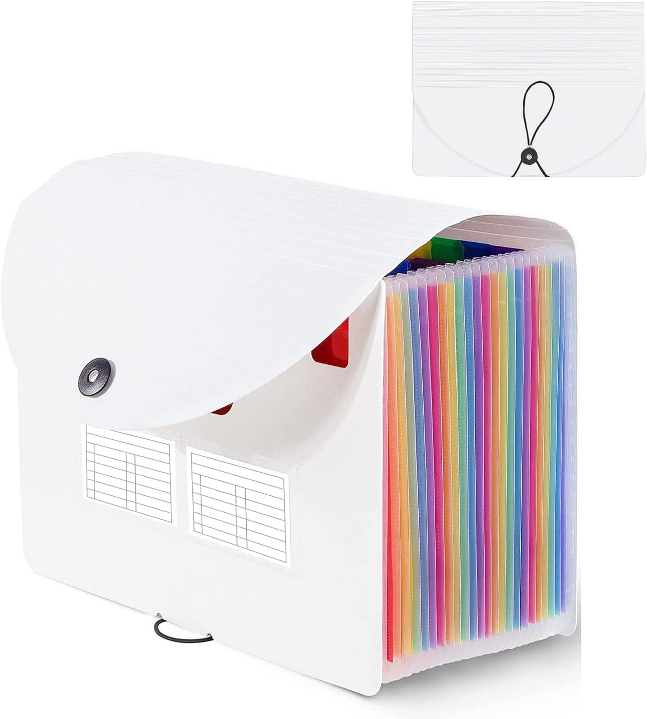 GIOD Accordion File Organizer, Expandable Folder with Cover 24 Pockets,Portable File Organizer Box with Color Labels to Store and Hold Documents,Tickets,Receipts,Cards,A4 Stationery Standard (White) image number 5