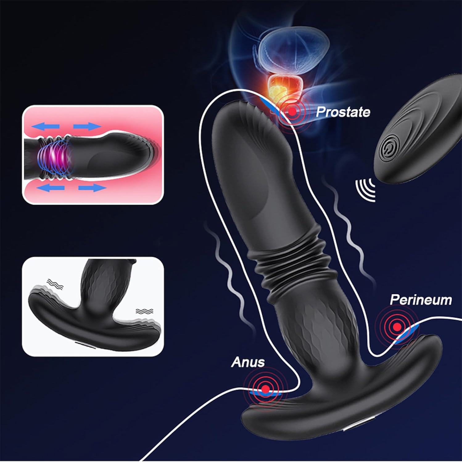 10 Thrusting Modes Stretching Tool with Automated Mechanism Men'S Training Extender, Plug Extender Docking Silicone Back Field Tail Massager, Bodybuilding Toys Portable Prostata Massaging image number 3