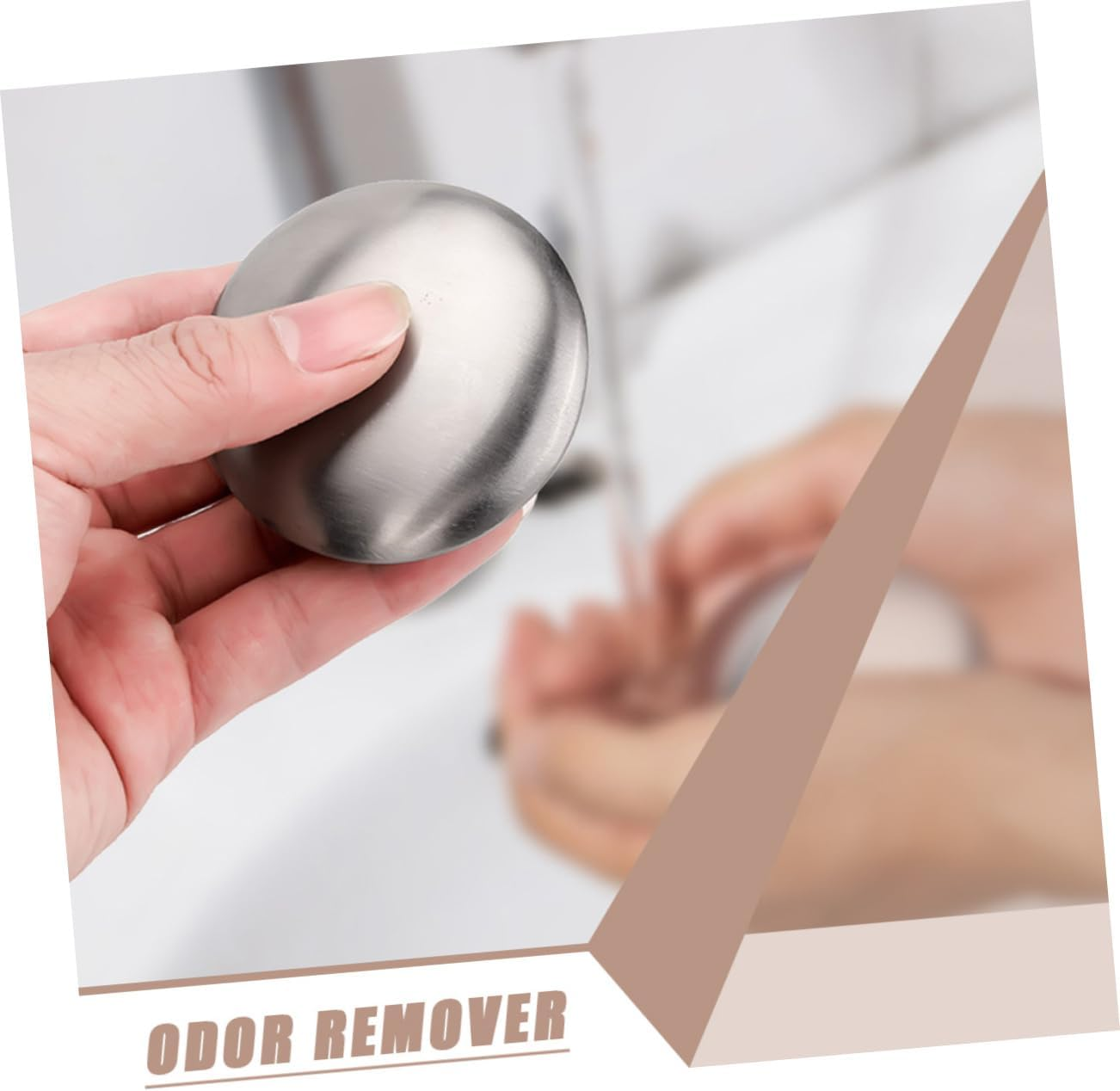 SHOWERORO Deodorizing Soap Stainless Steel Kitchen Soap Odor Absorbing Bar Steel for Home image number 3