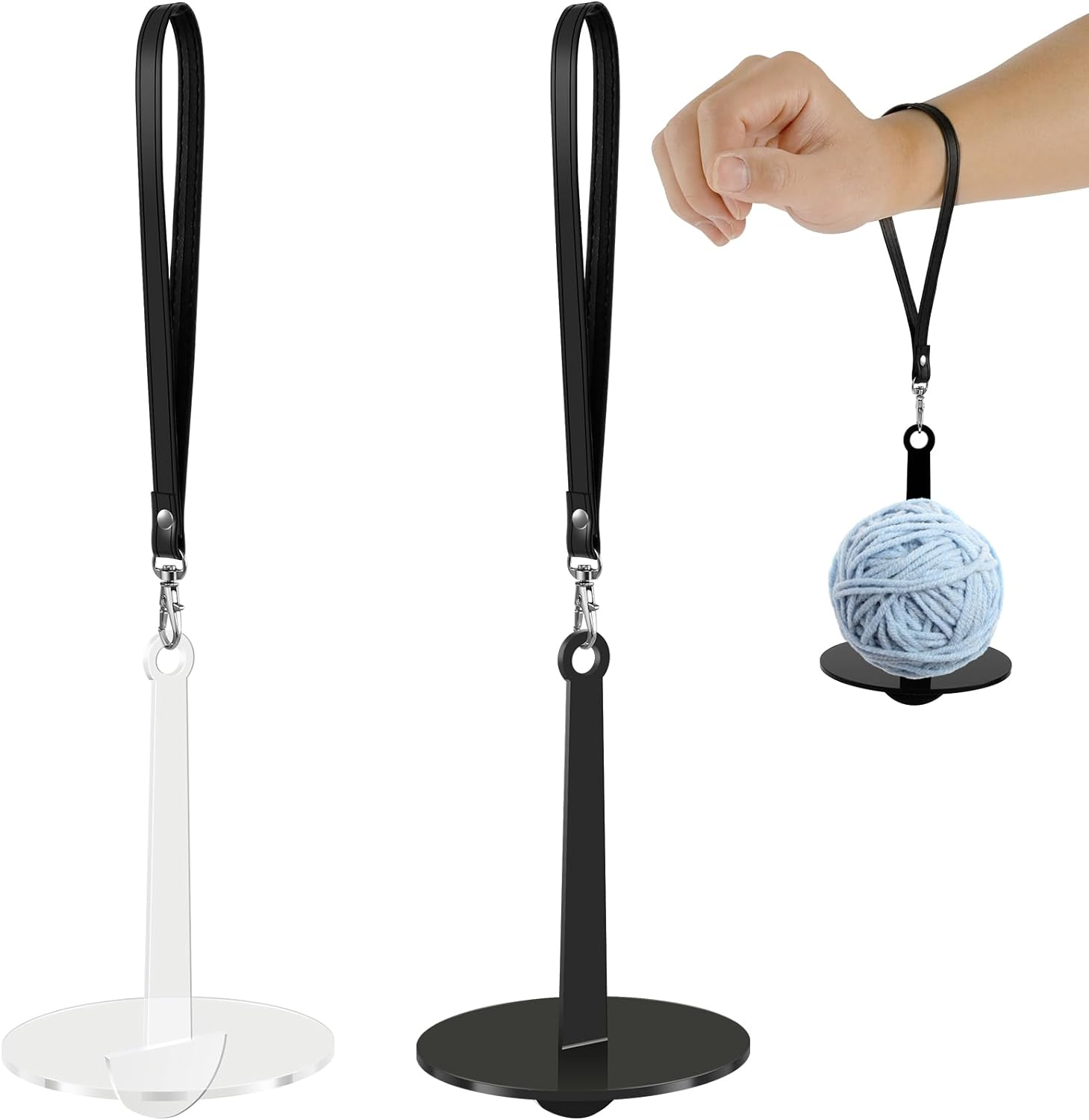 2PCS Portable Wrist Yarn Holder Yarn Storage Crochet Yarn Holder with Wrist Strap Prevents Yarn Tangling and Misalignment Yarn Holder for Crocheting, Knitting Supplies Gift for the Craft Lovers