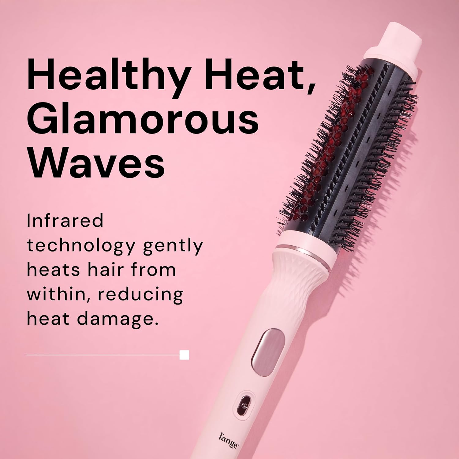 L'ANGE HAIR Glamwave Infrared Thermal Ionic Brush | 38Mm Heated round Thermal Brush for Volume and Curls | Reduces Frizz | Adds Shine | Smooth Styling Tool for All Hair Types (Blush) image number 6