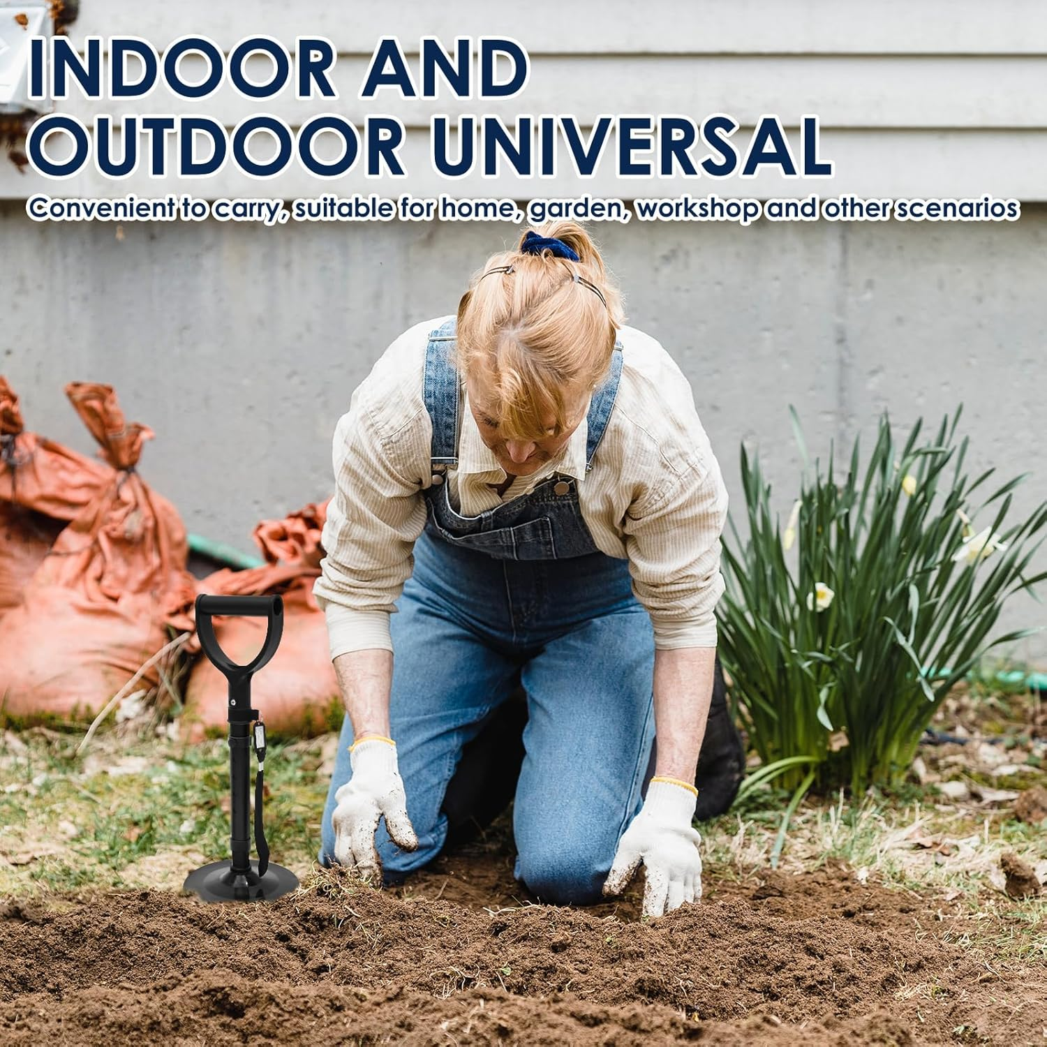 Lightweight Mobility Aid Tool, 5 Height Adjustable Mobile Standing Aid with Widened Nonslip Bottom for Home Garden Workshop (Black) - Black image number 6