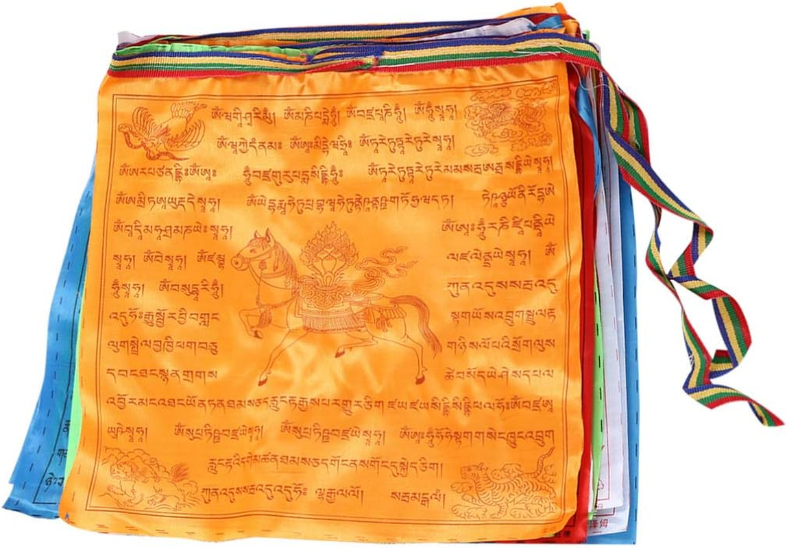 Gadpiparty 2 Rolls Meditation Flag Prayer Banner Vertical Prayer Flags Outdoor Five Element S Outdoor Buddhist Mantra Buddha To