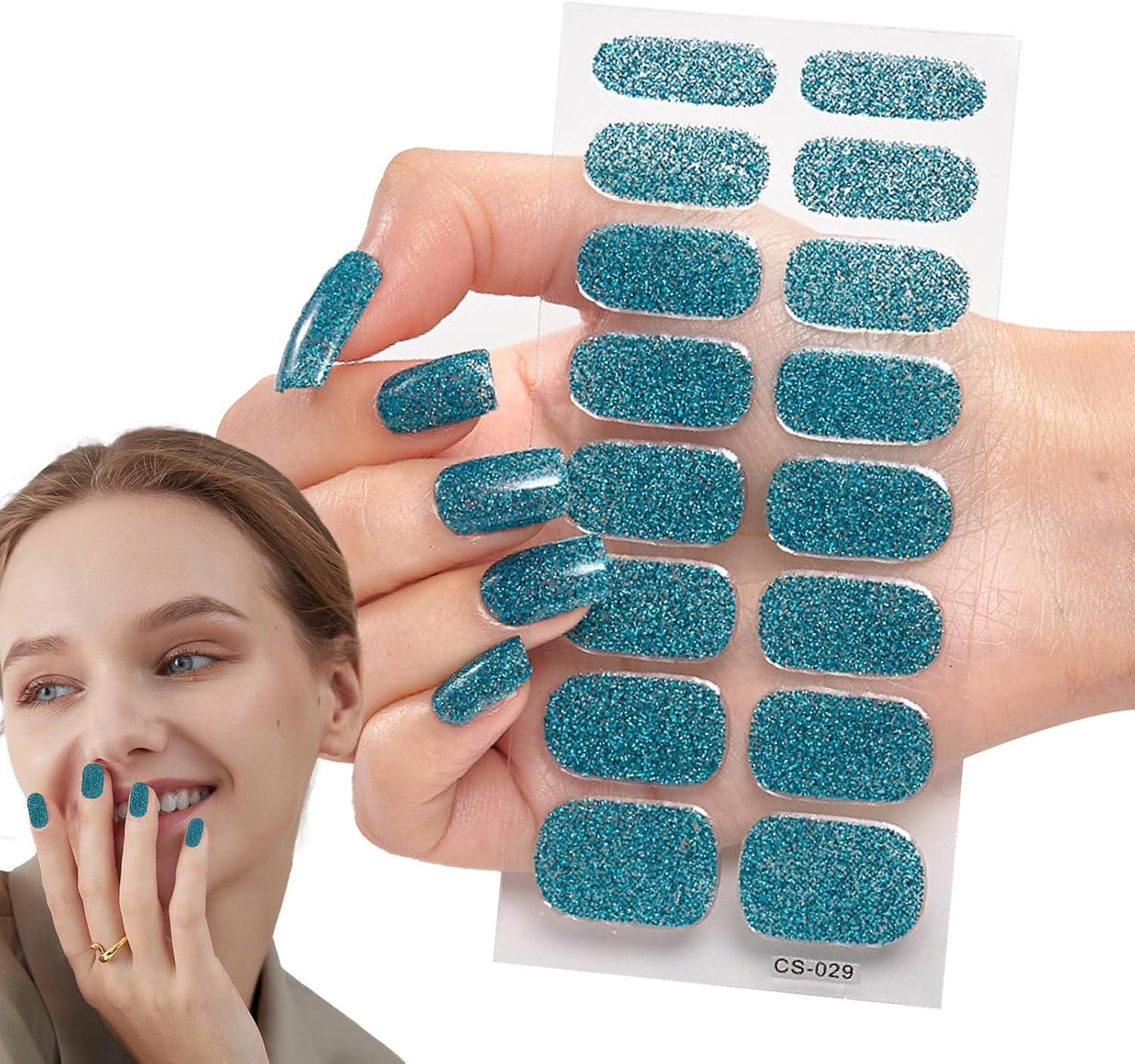 Nail Gel Strips | Gel Nail Stickers - Peel and Stick Stickers, Semi-Cured Strips, Polish Full Wraps image number 3