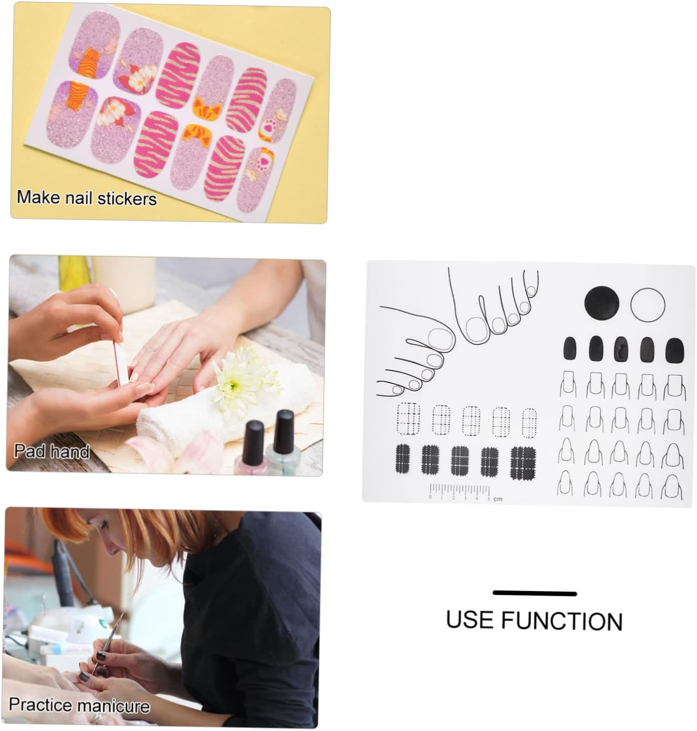 Baluue Acrylic Nail Practice Mat Silicone Trainer Sheet for Diy Application Manicurists and Beginners to Nail Art Techniques image number 4