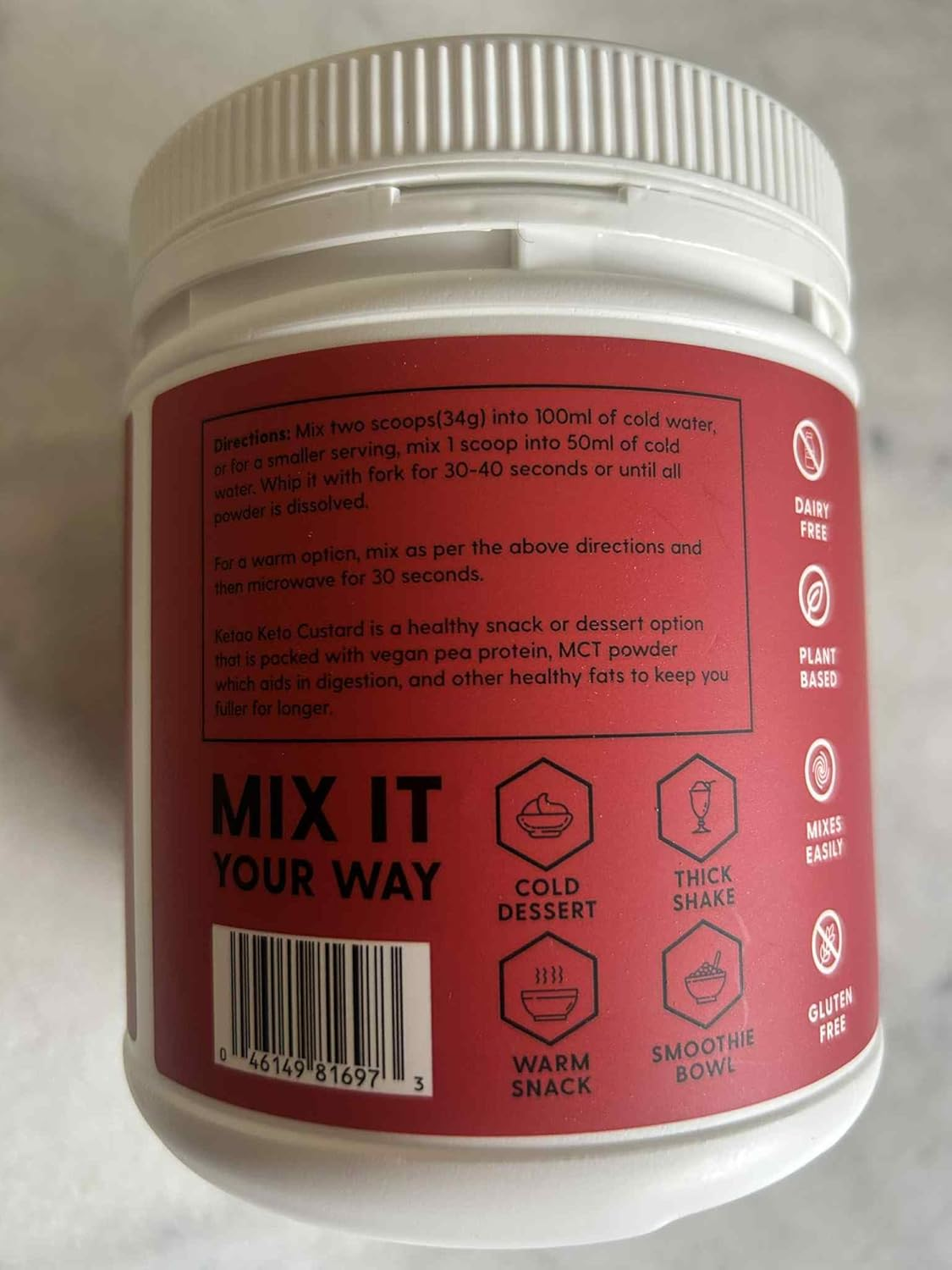 Keto Custard Protein Powder Mix Choc Malt Flavor | Low Carb Protein Blend, 425G, 68 Calories per Scoop, 10.25G Protein, 2.3G Carbs image number 1