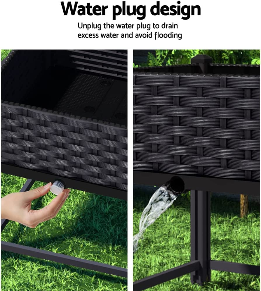 Green Fingers Garden Bed Polypropylene Planter Box, Gardening Supplies Plant Containers Patio, 40 X 40 X 23Cm Elevated Raised Beds Square Brown for Vegetables Flowers Herbs image number 3