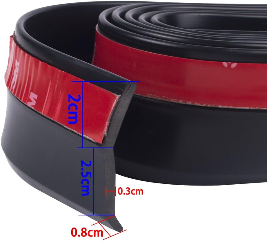 Runmade 2.5 Meters Universal Front Bumper Spoiler Bumper Lip Splitter Body Spoiler Valance Chin (Black) image number 3