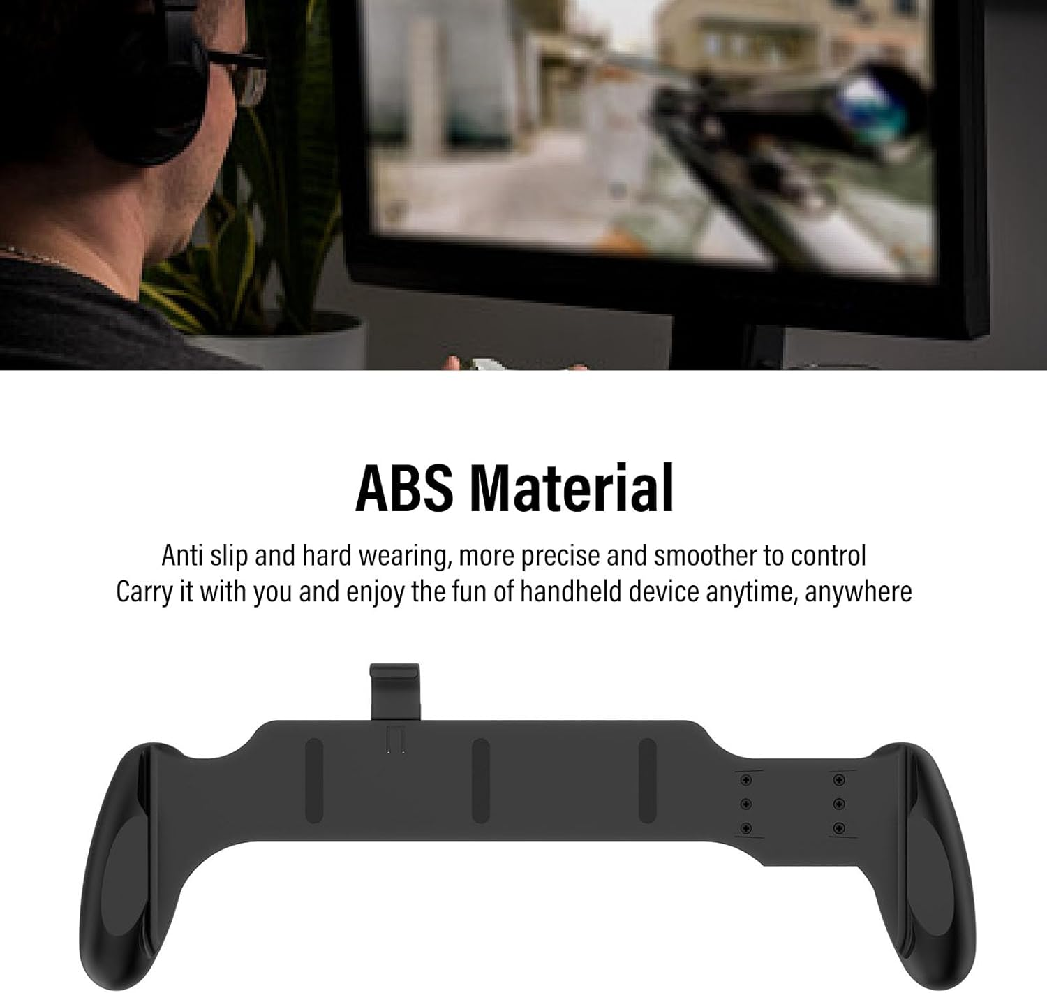 Grip for 2 (2025)/Switch/Switch Oleds/Switch Organic Light Emitting Diode, Asymmetrical Design, Comfortable & Ergonomic Handle Grip for (Black)