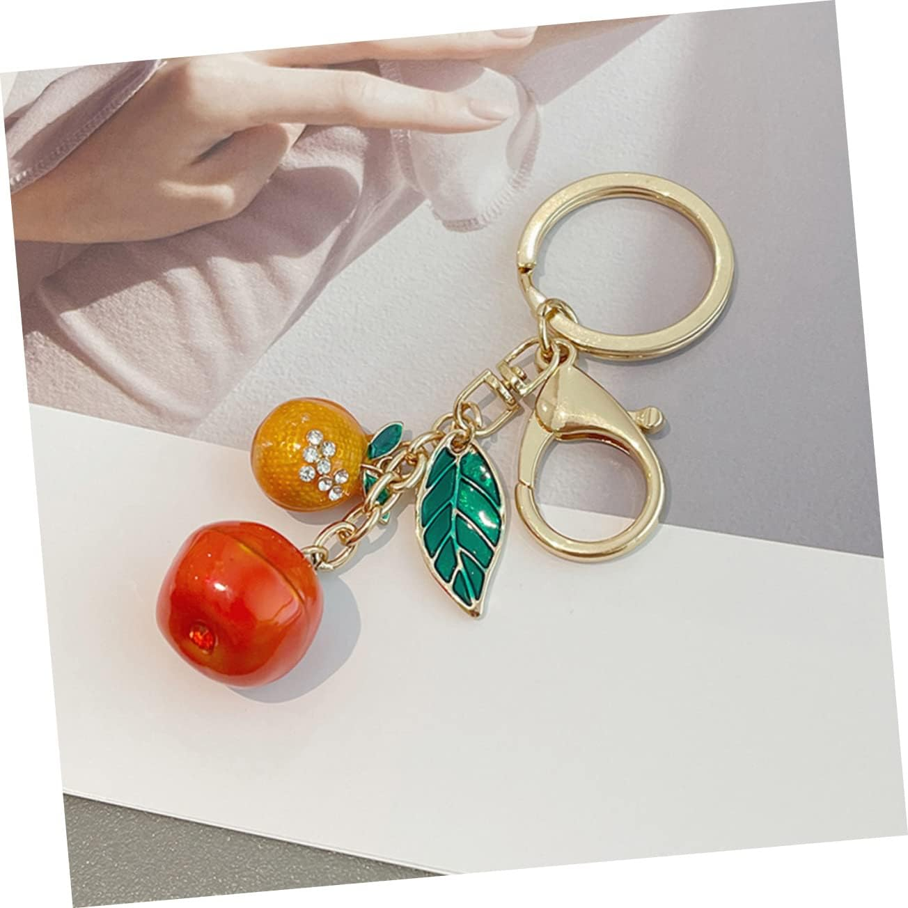 2Pcs Key Chain Pendant Decorative Keychain Accessories Backpack Fruit Pendant Keychain Charms Car Key Chains Car Rhinestone Ornament Crystal Child Bulk Bags