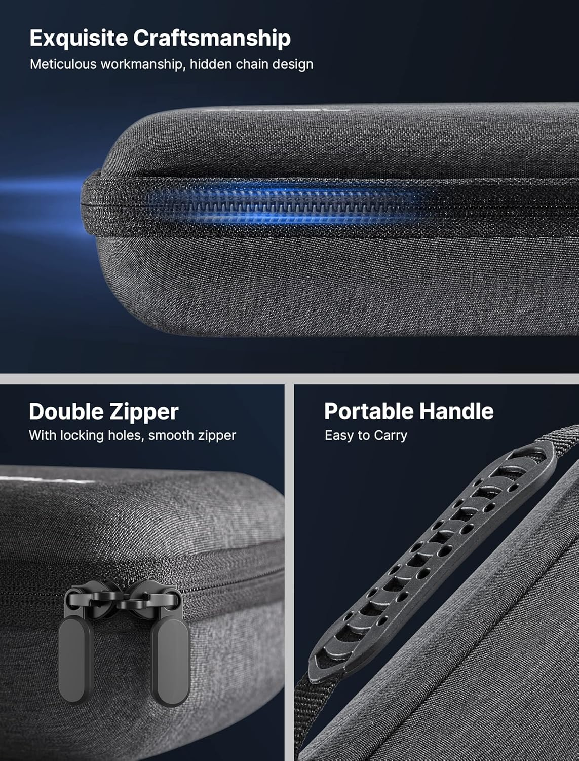 JSAUX Carrying Case Compatible with Steam Deck, Protective Hard Shell Carry Case Built-In AC Adapter Charger Storage, Portable Travel Carrying Case Pouch for Steam Deck Console & Accessories-Bg0102