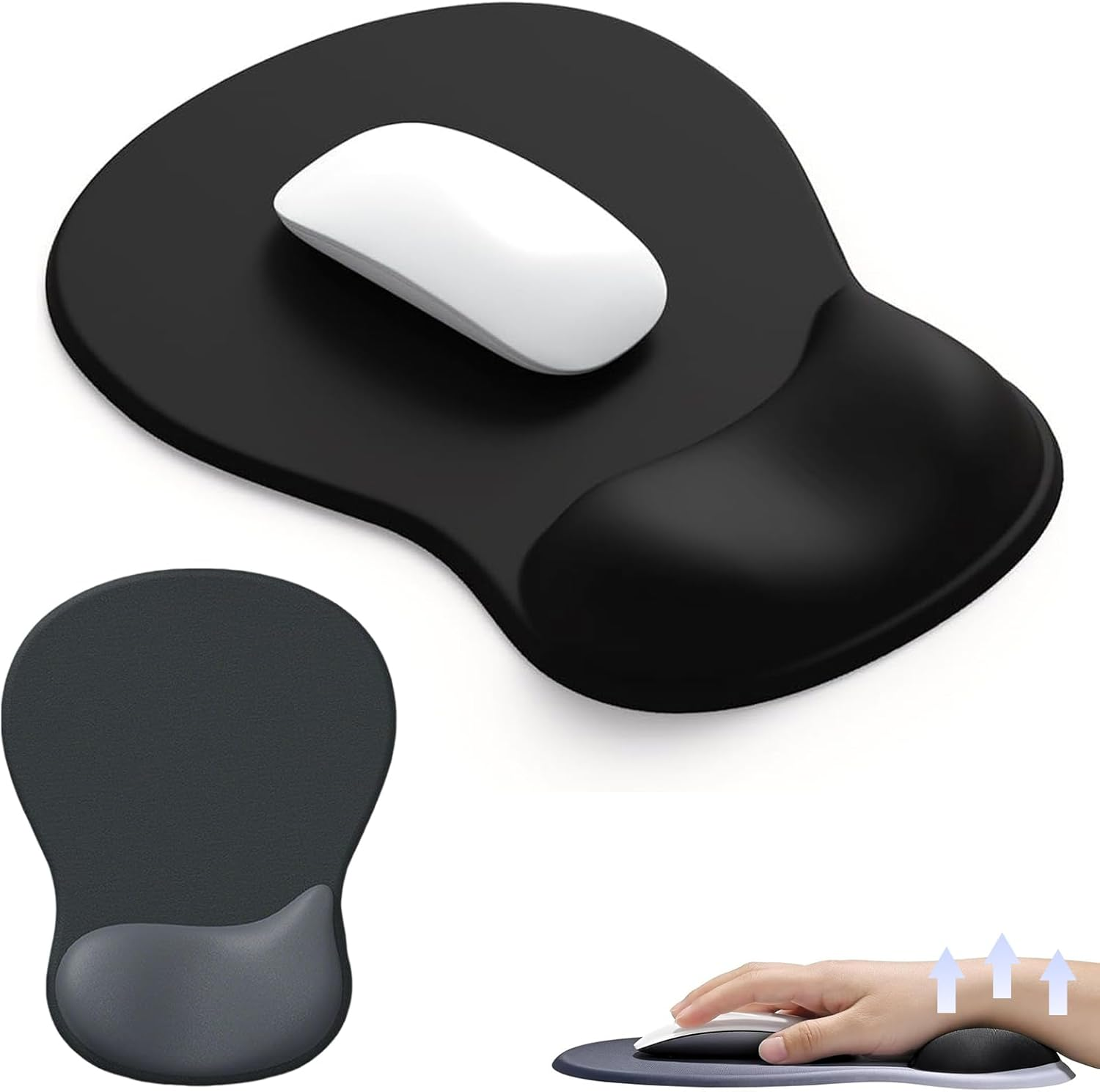 Mouse Pad with Wrist Support, Ergonomic Mousepad with Memory Foam Rest, Non-Slip Base Laptop Accessories for Gaming and Office, Smooth Surface Mouse Mat, Ultra Thin 4Mm Design (Pink)