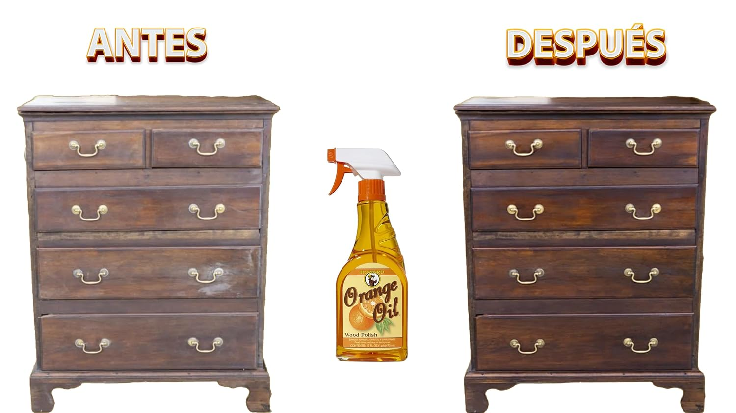 HOWARD PRODUCTS ORS016 Extra Nourishing Orange Oil Wood Polish, Designed for All Wood Furniture, Fresh Citrus Scented, 473Ml image number 1