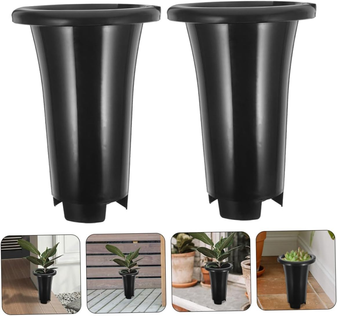 10Pcs Black Plastic Nursery Pots Thickened Large Plant Propagator Pots for Orchids Indoor Outdoor Gardening image number 4