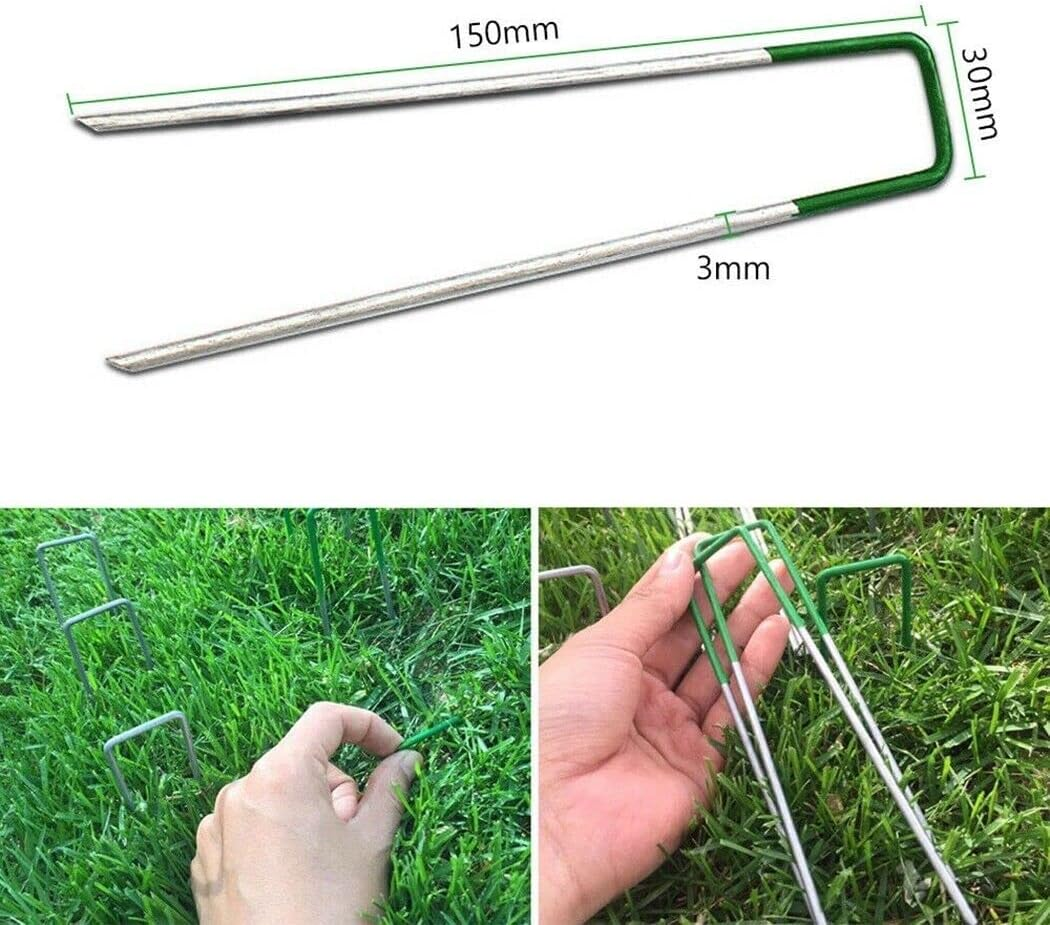 Elora Artificial Grass Pins 100Pcs U Tent Pegs Synthetic Fake Lawn Weedmat Turf Fastening image number 4