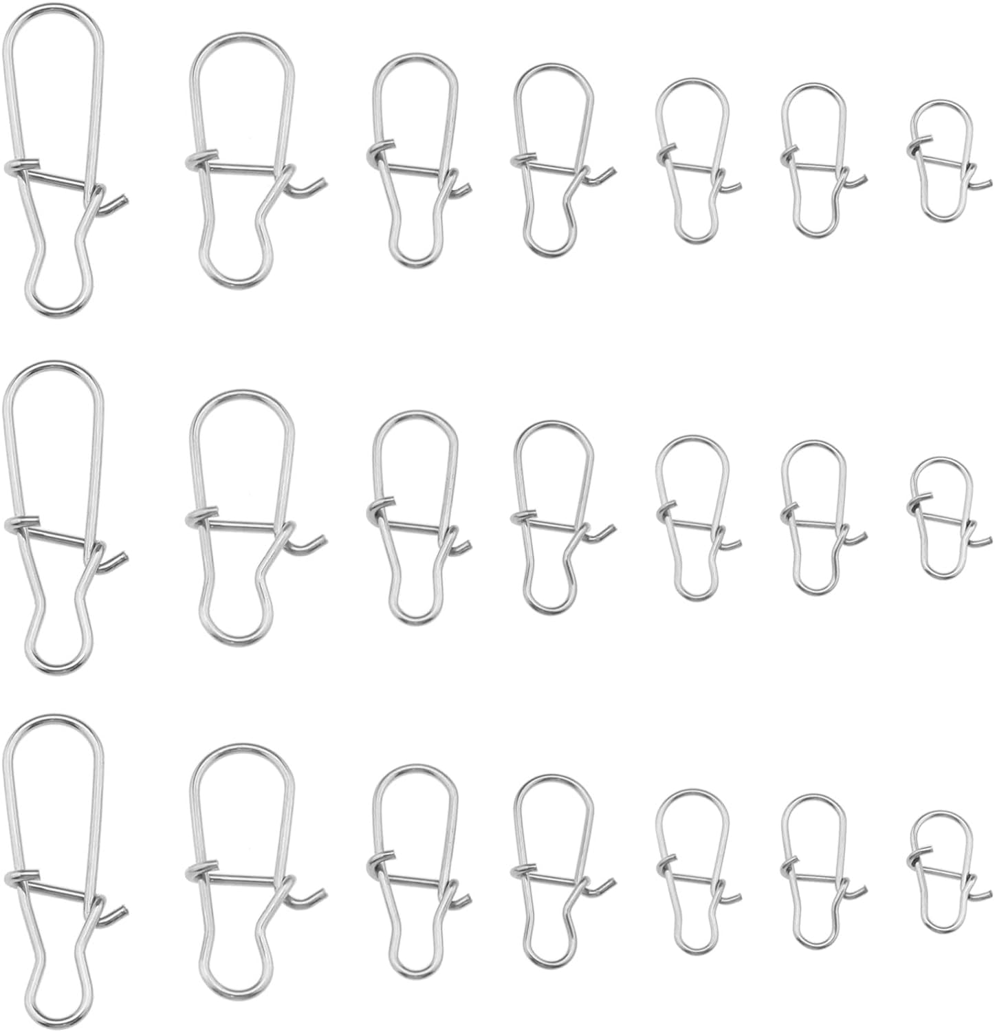 SING F LTD 140Pcs Rotating Slide Bait Hook Connectors Replacement Stainless Steel Fishing Lure Hook Connector Fishing Accessories Silver image number 1